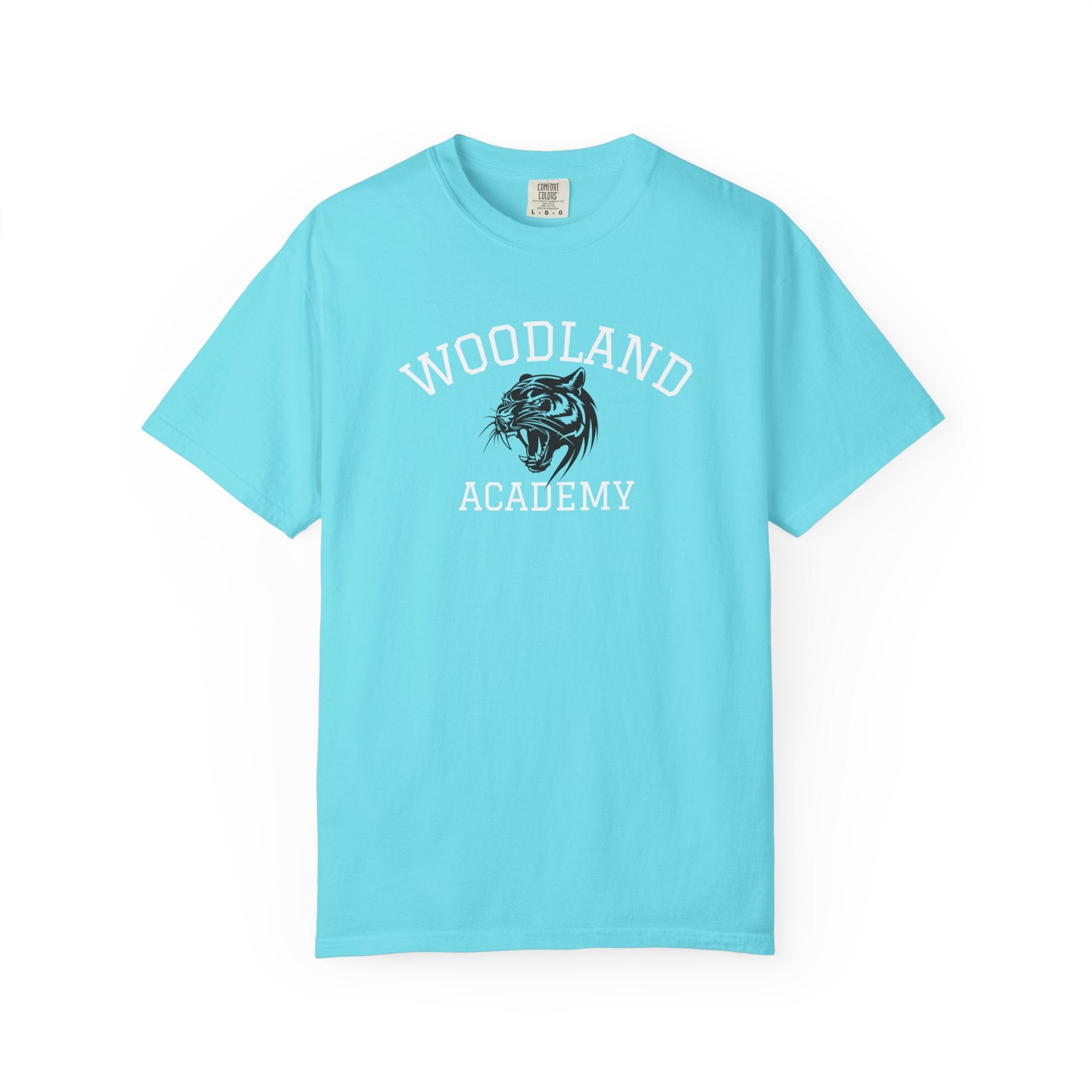 11 - Woodland Academy Wildcat Graphic Multi Color T-Shirt — Minimal Logo Tee for Leaders & Coaches