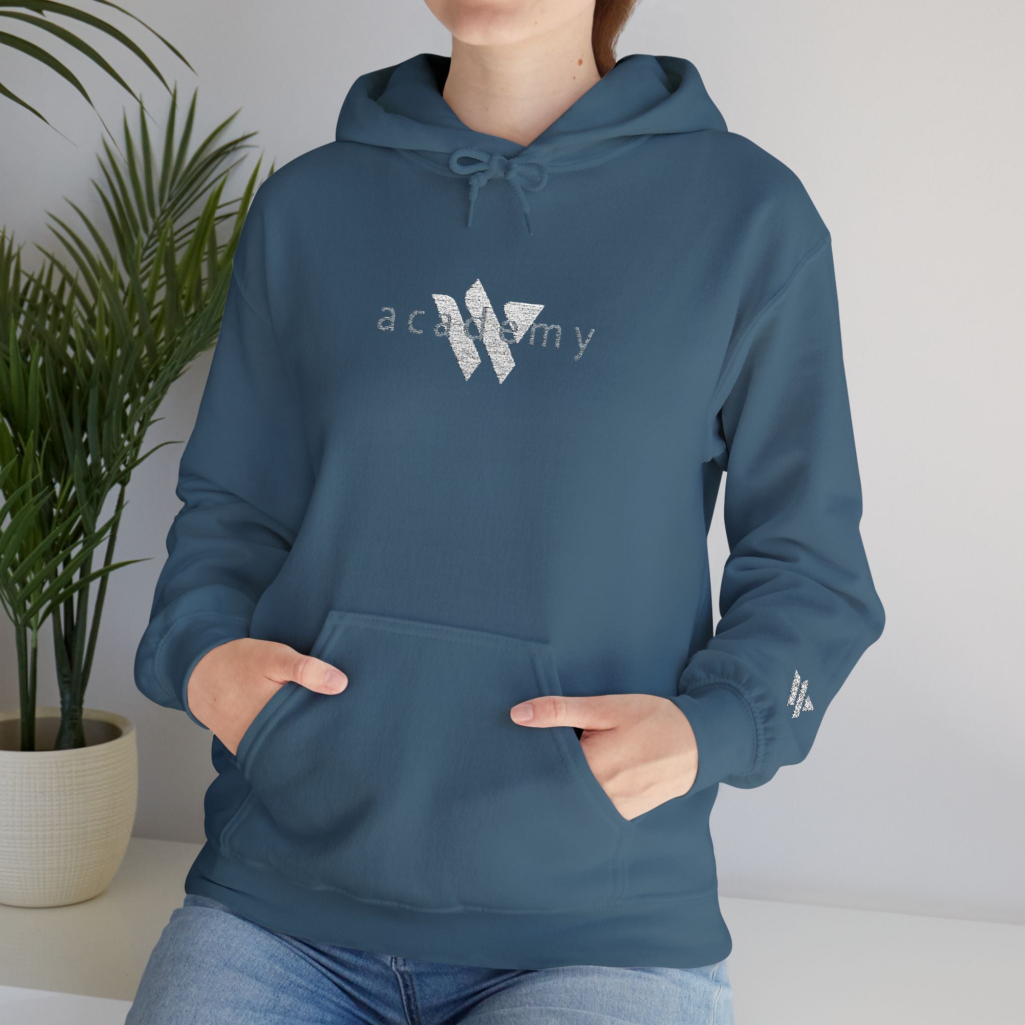 16 - Woodland Academy Embroidered Multi Color Hoodie — Minimal Logo Pullover for Leaders & Teams