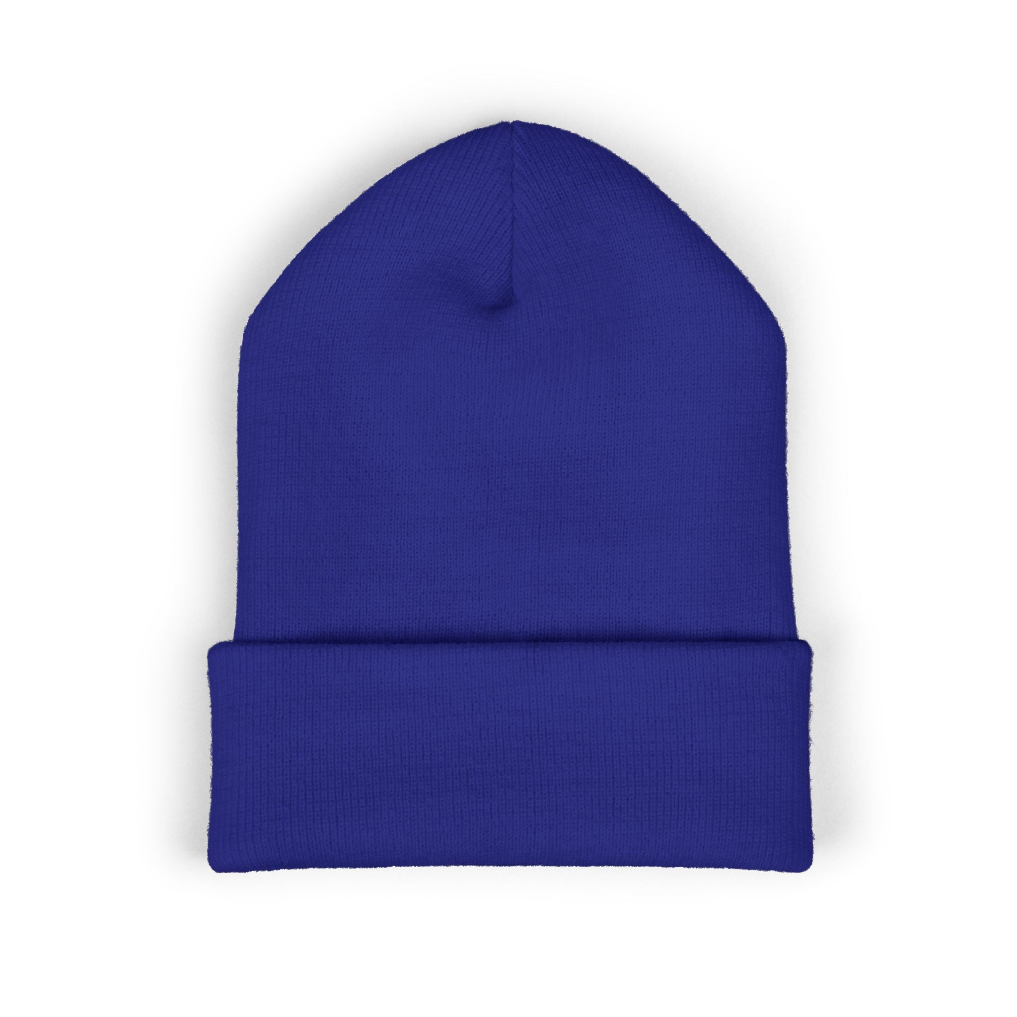 31 - Woodland Multi Colors Embroidered Classic Cuffed Beanie — Yellow Minimal Logo Winter Hat