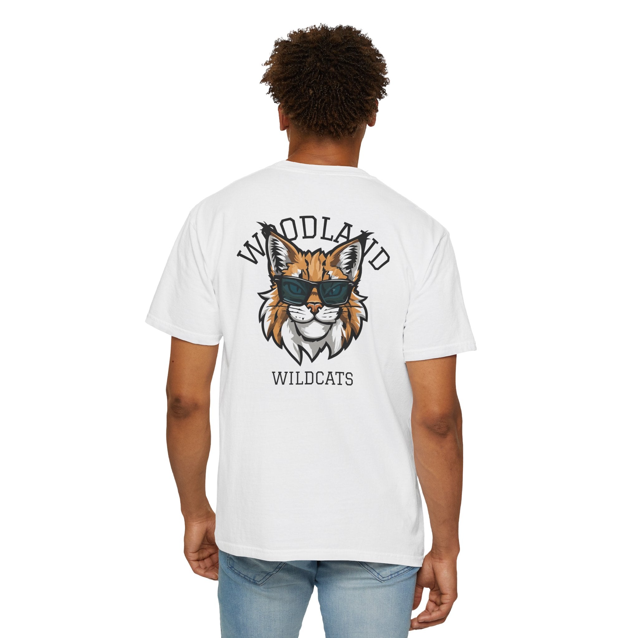 11 - Woodland Academy Wildcat Graphic Multi Color T-Shirt — Minimal Logo Tee for Leaders & Coaches