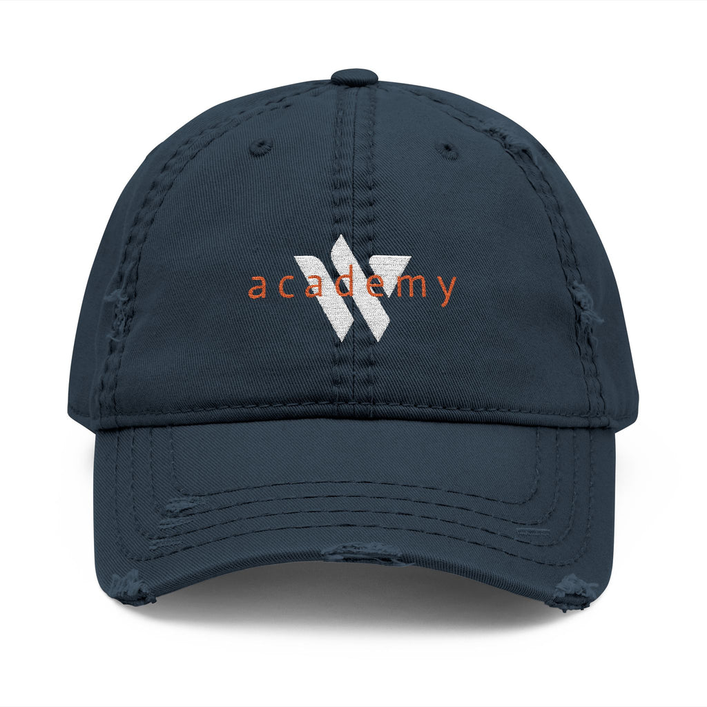3 - Woodland Academy Embroidered Distressed Multi Color Dad Hat – Minimal White Logo Baseball Cap