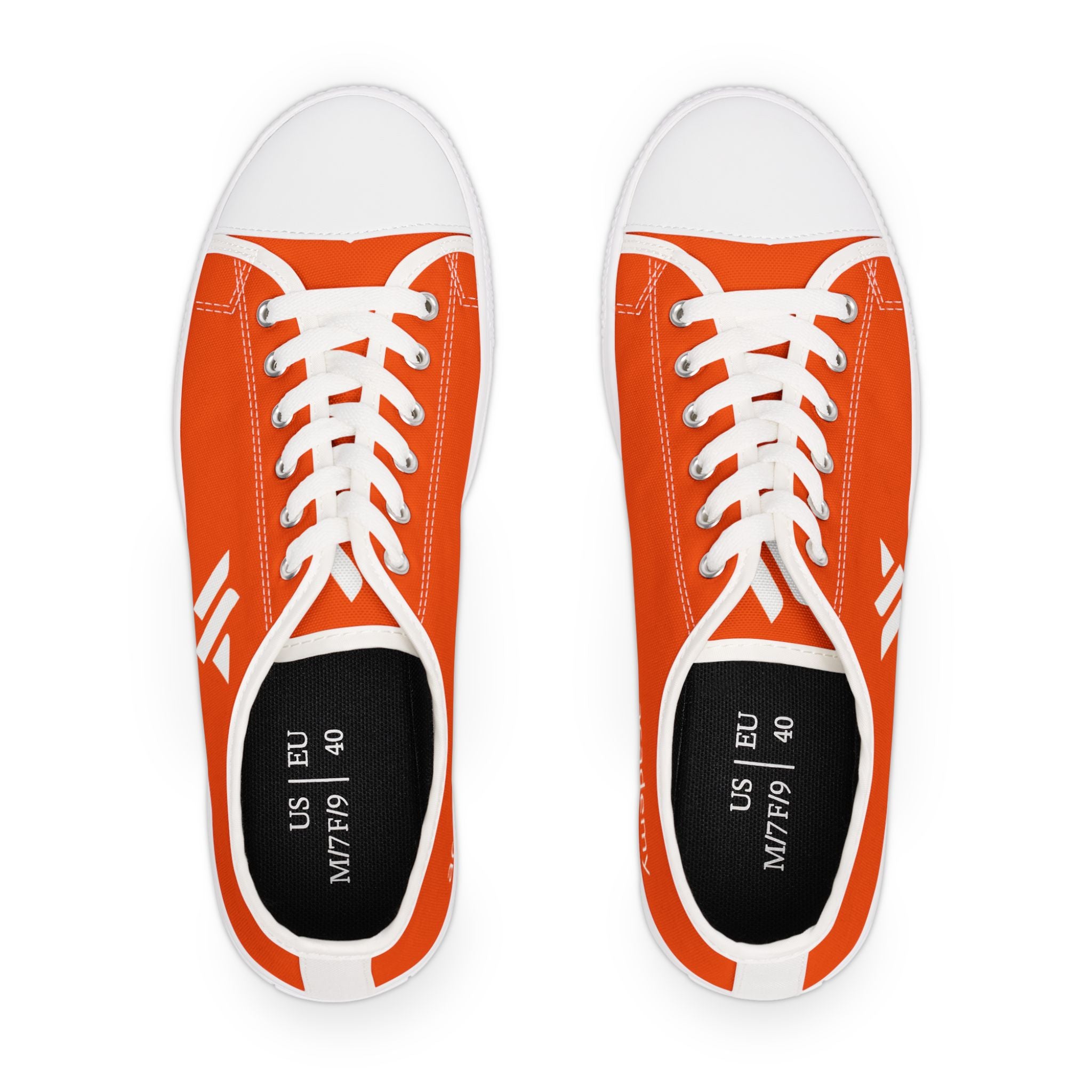 4 - Women's Low Top Sneakers — Minimal White Canvas Shoes with 'academy' Script Accent