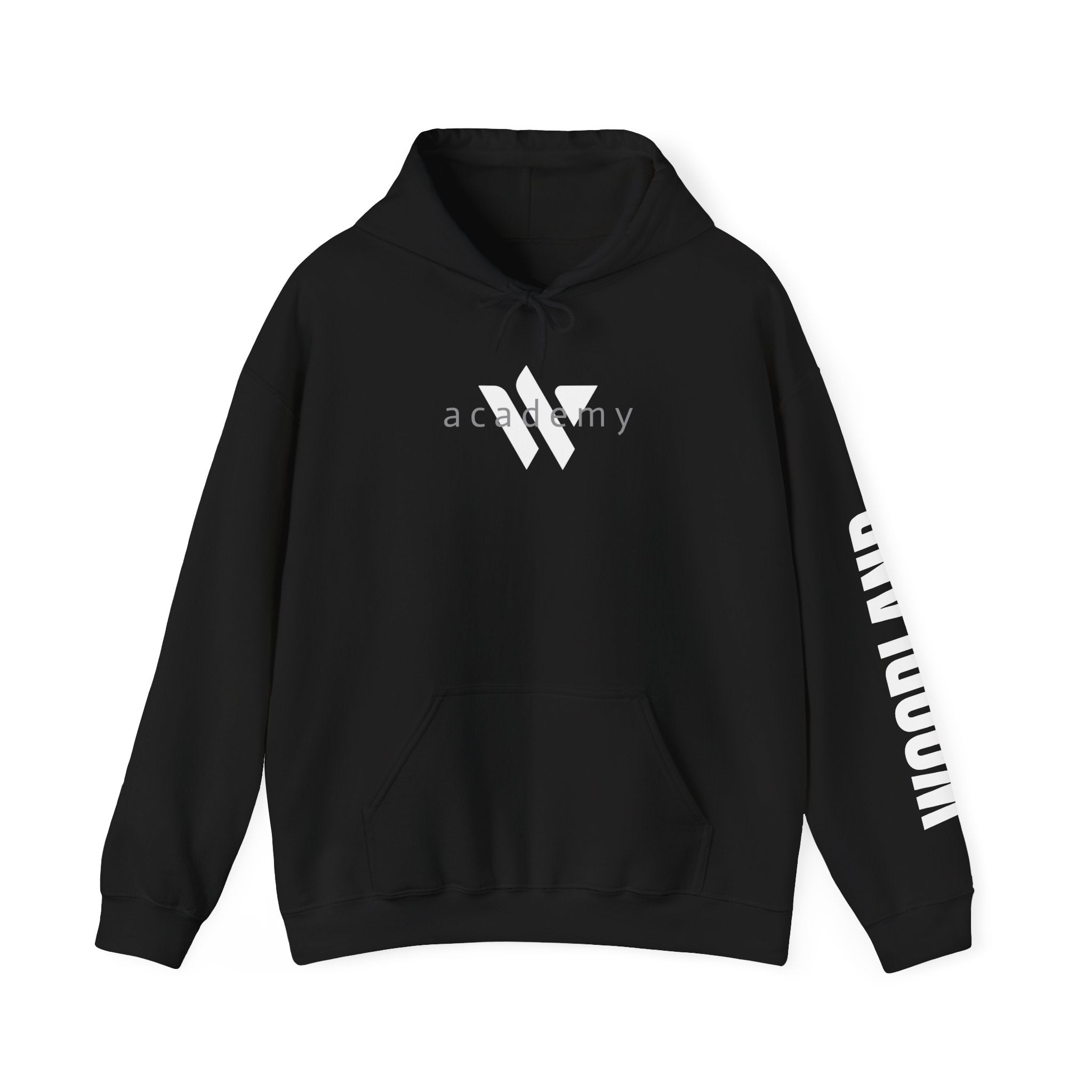 16 - Academy Printed Logo Multi Colors Hoodie — Woodland Sleeve Graphic Hooded Sweatshirt