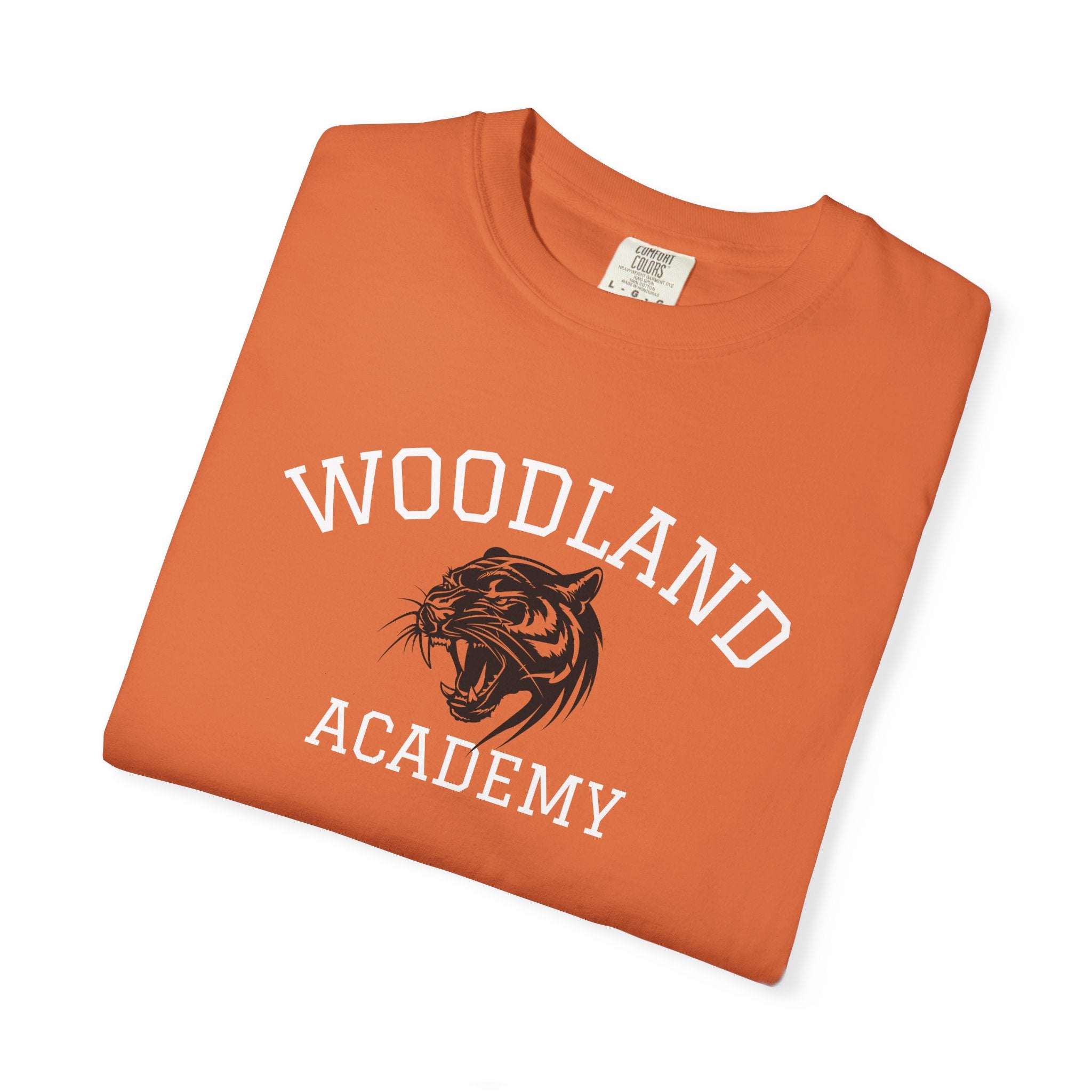 11 - Woodland Academy Burnt Orange Wildcat Graphic Multi Color T-Shirt — Minimal Logo Tee for Leaders & Coaches