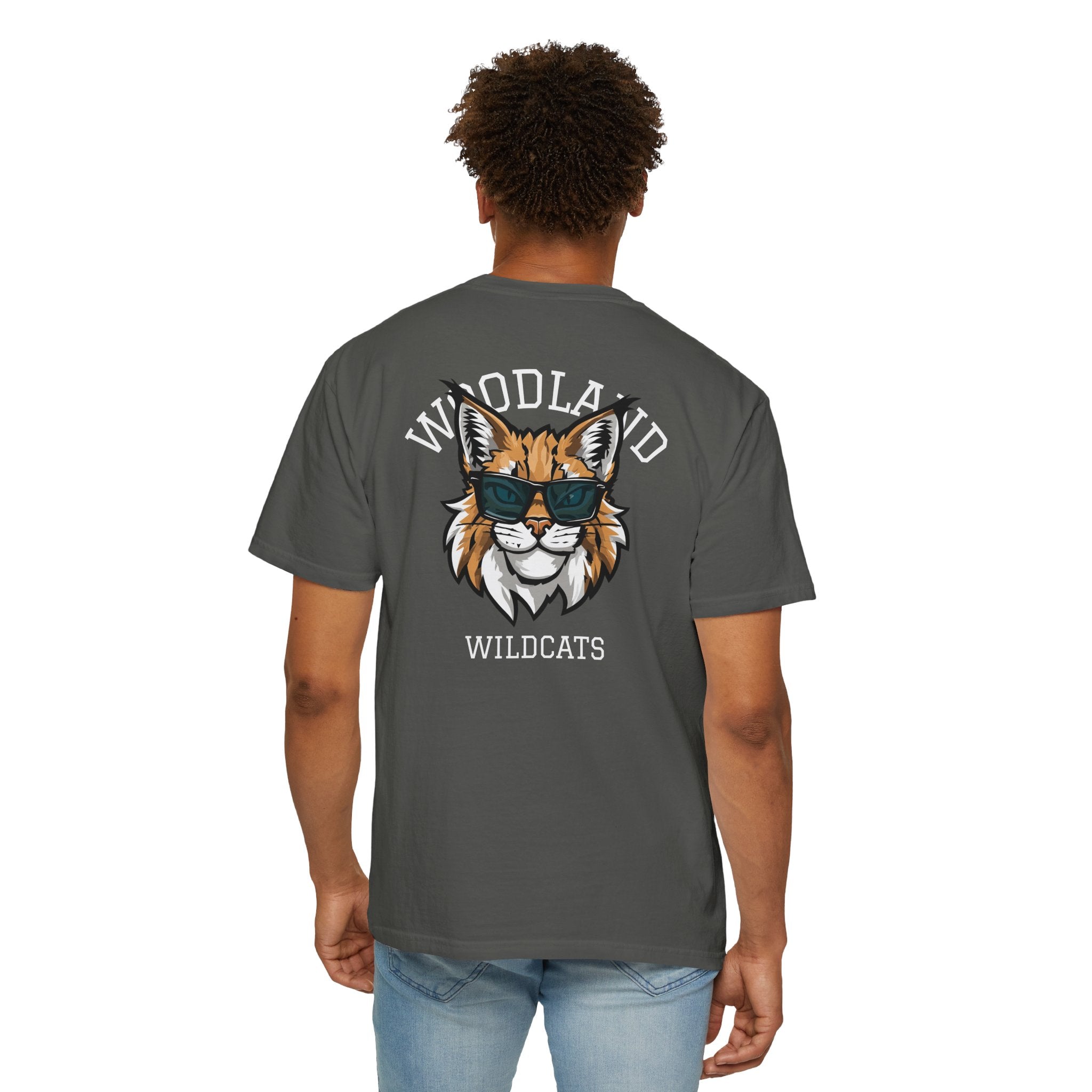 11 - Woodland Academy Wildcat Graphic Multi Color T-Shirt — Minimal Logo Tee for Leaders & Coaches