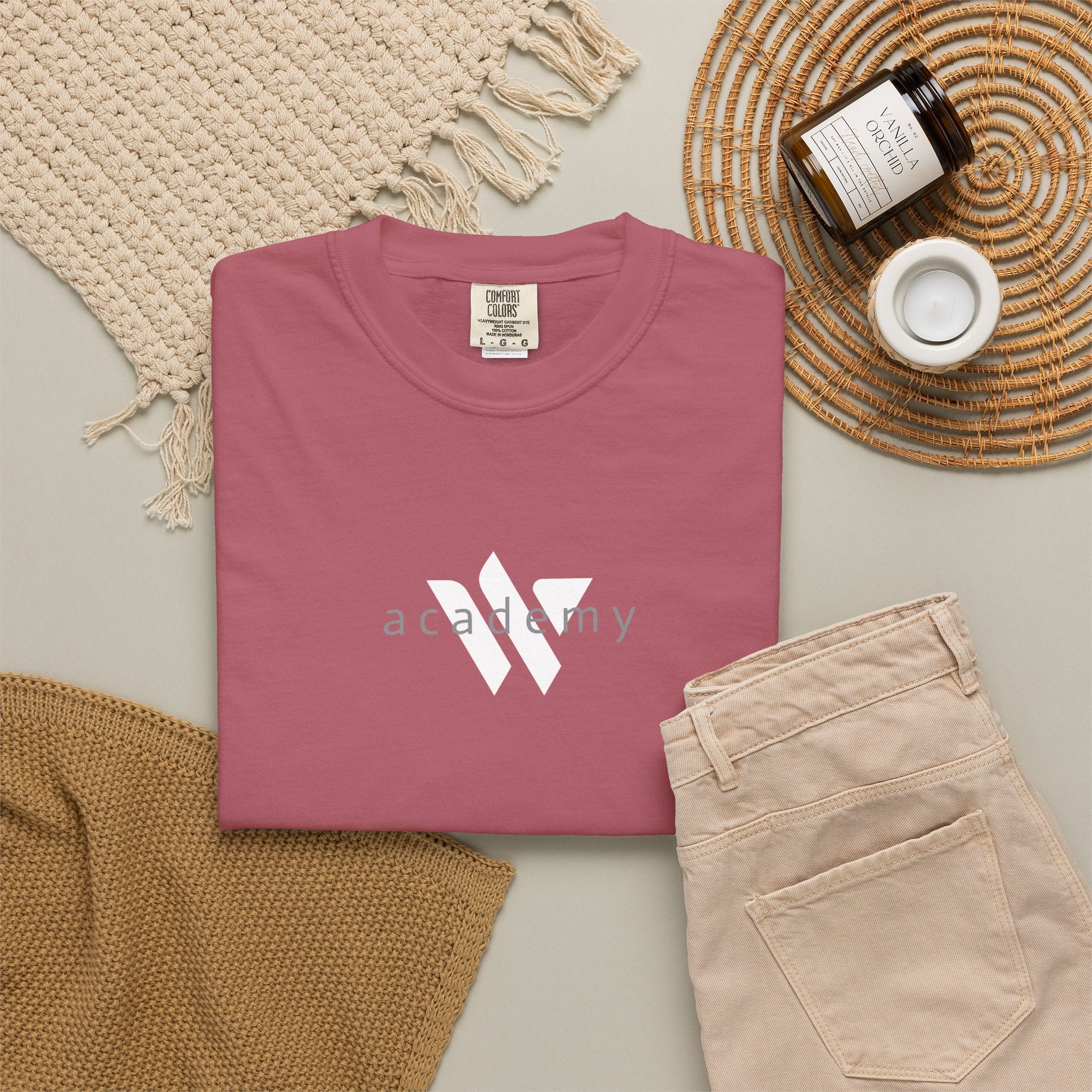 11 - Woodland Academy Painted Wildcat Multi Color T-Shirt — Minimal Logo Tee for Leaders & Coaches