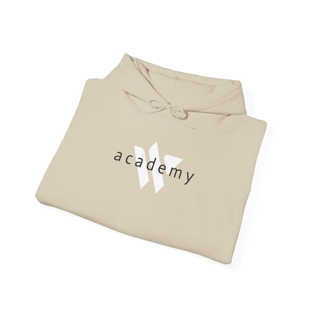 16 - Academy Printed Logo Multi Colors Hoodie — Woodland Sleeve Graphic Hooded Sweatshirt