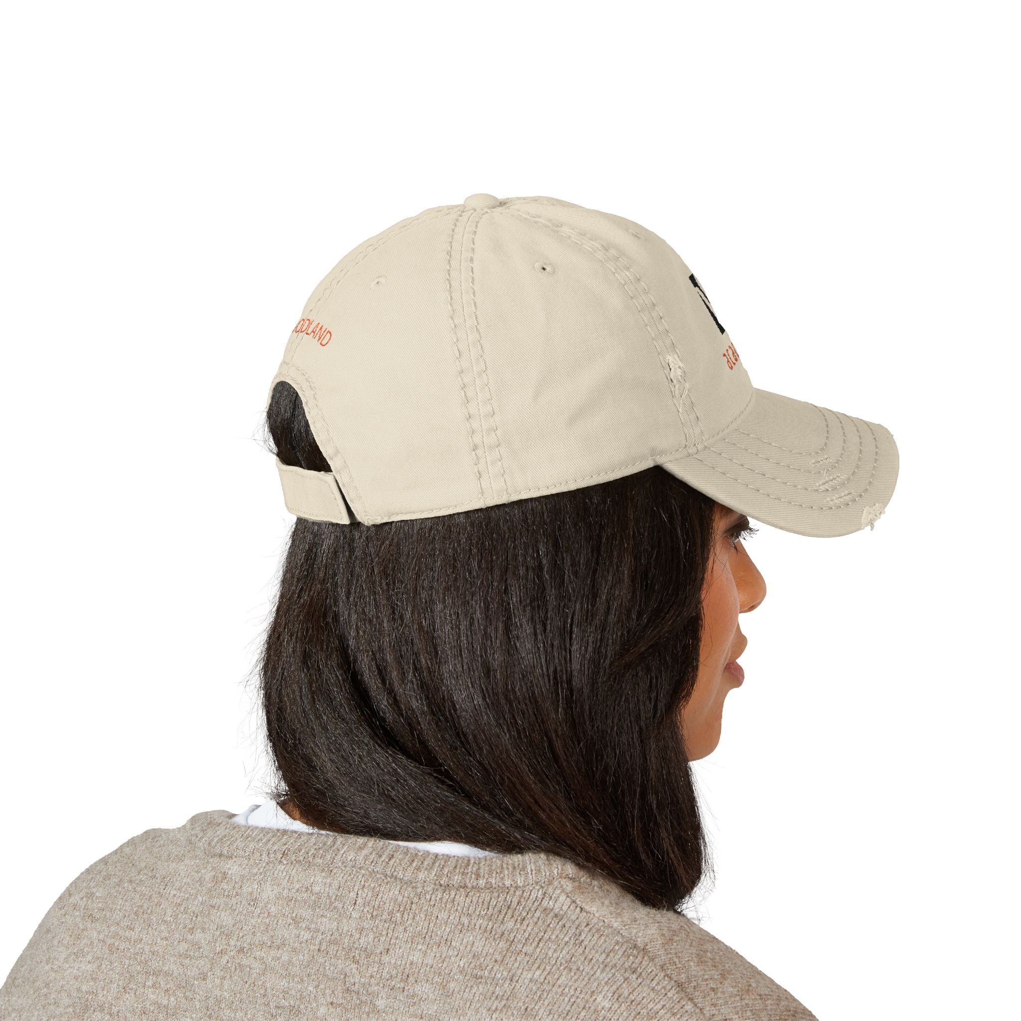 3 - Woodland Academy Embroidered Distressed Multi Color Dad Hat – Minimal White Logo Baseball Cap