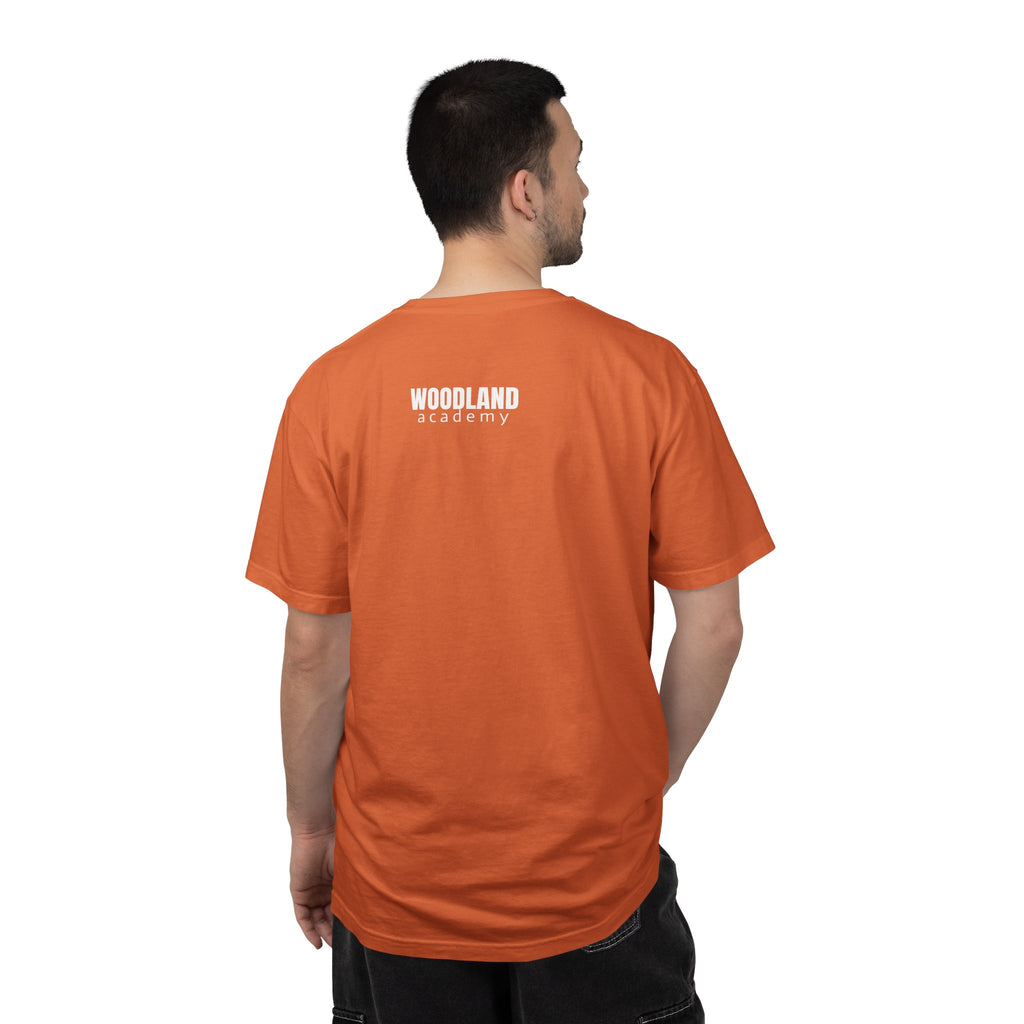 11 - Woodland Academy Multi Color T-Shirt — Minimal Logo Tee for Leaders & Coaches
