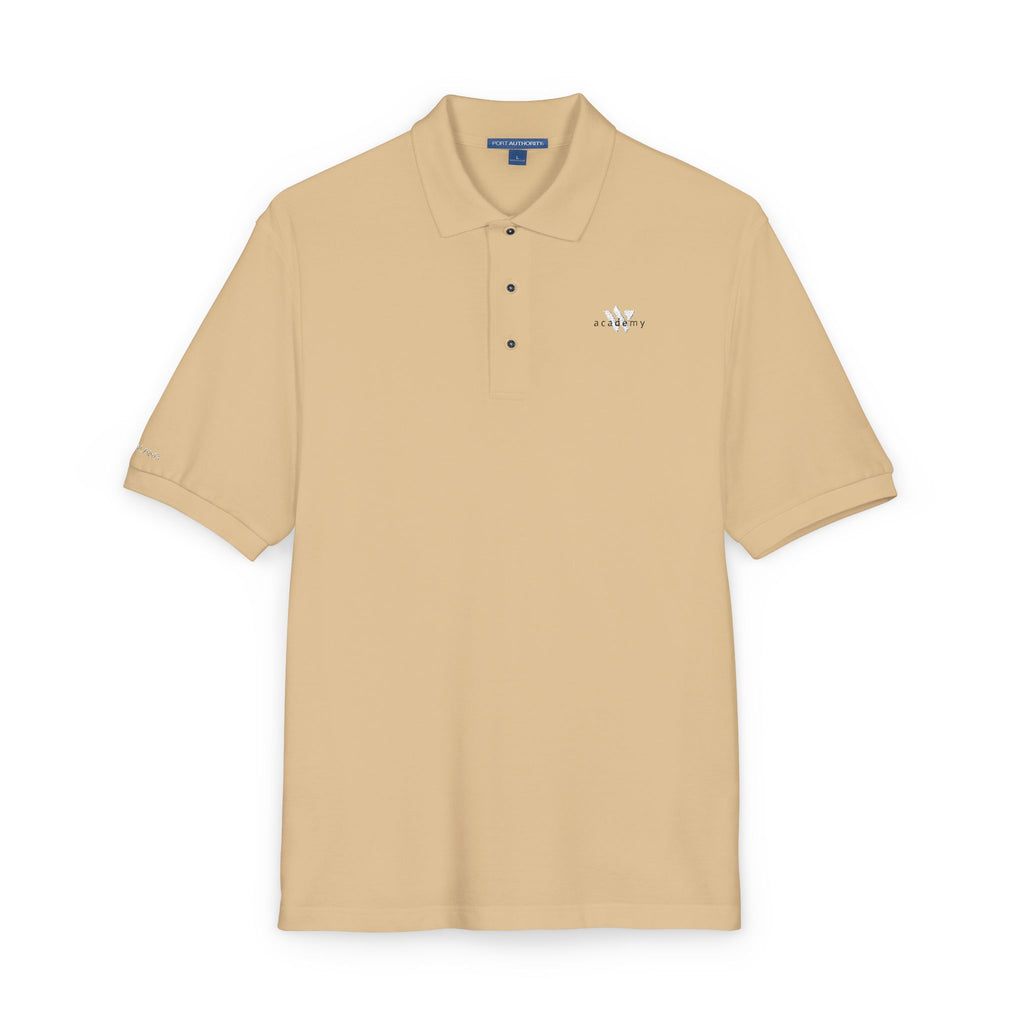 114 - Woodland Academy Embroidered Multi Color Classic Polo Shirt — Small Chest Crest Logo