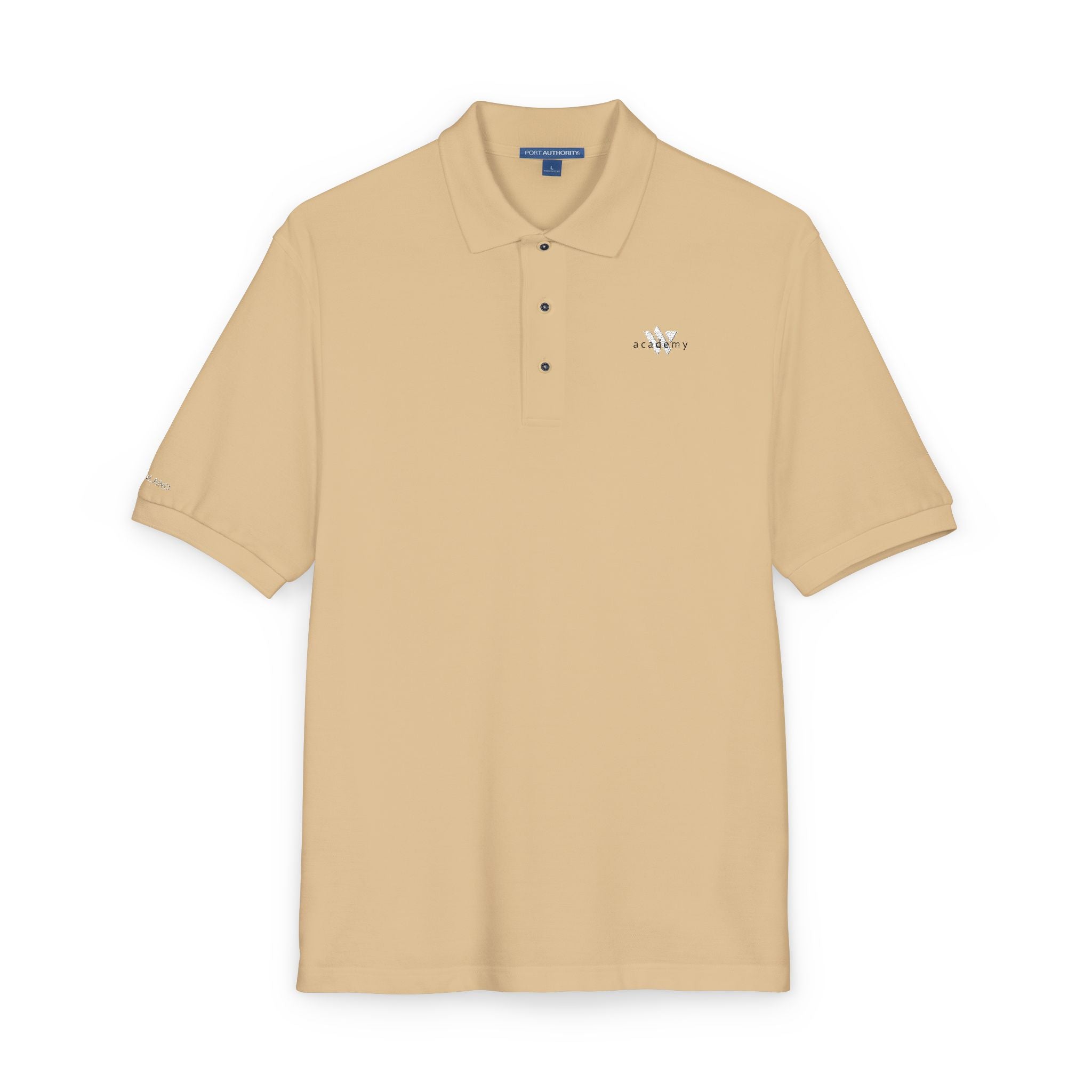 114 - Woodland Academy Embroidered Multi Color Classic Polo Shirt — Small Chest Crest Logo