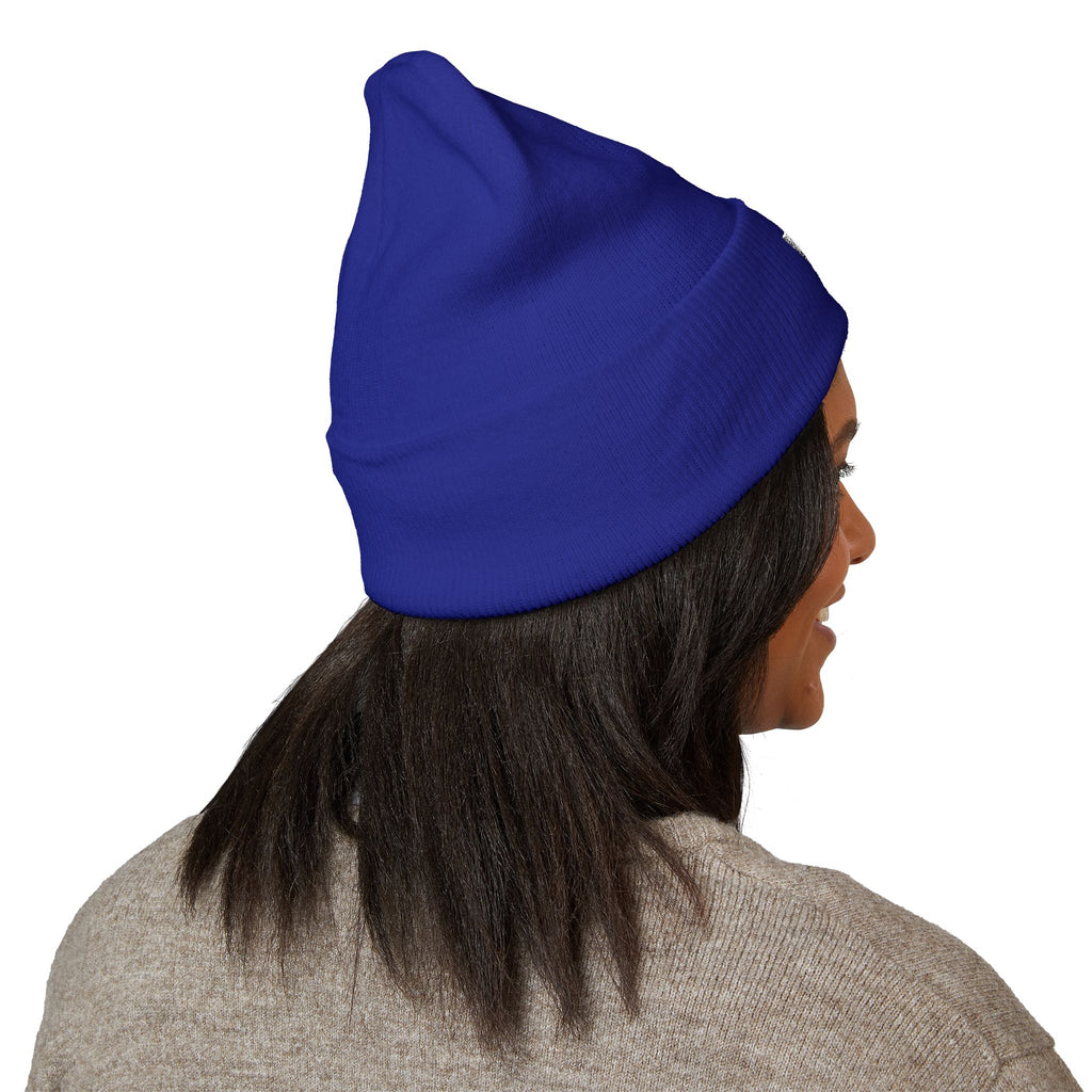 31 - Woodland Multi Colors Embroidered Classic Cuffed Beanie — Yellow Minimal Logo Winter Hat