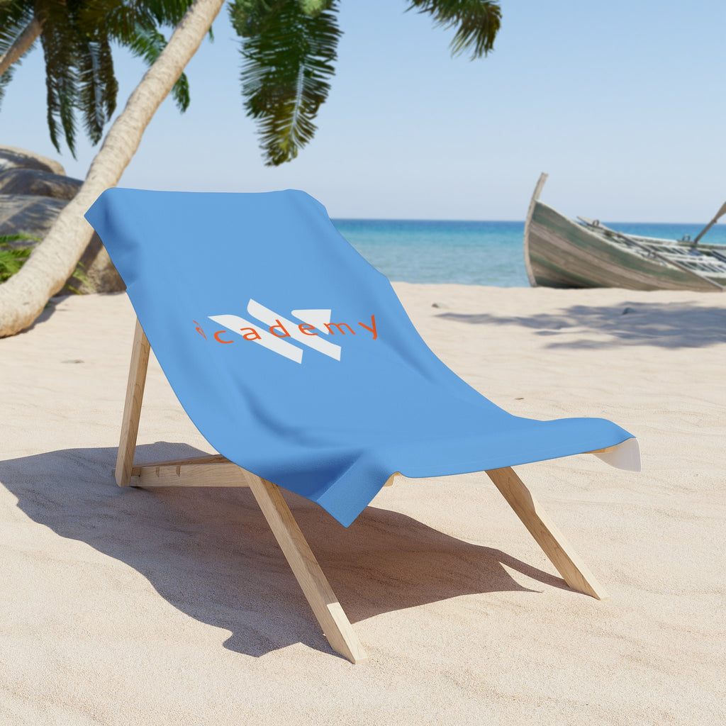 61 - Woodland Academy Ocean Blue Beach Towel – Branded Logo Summer Towel