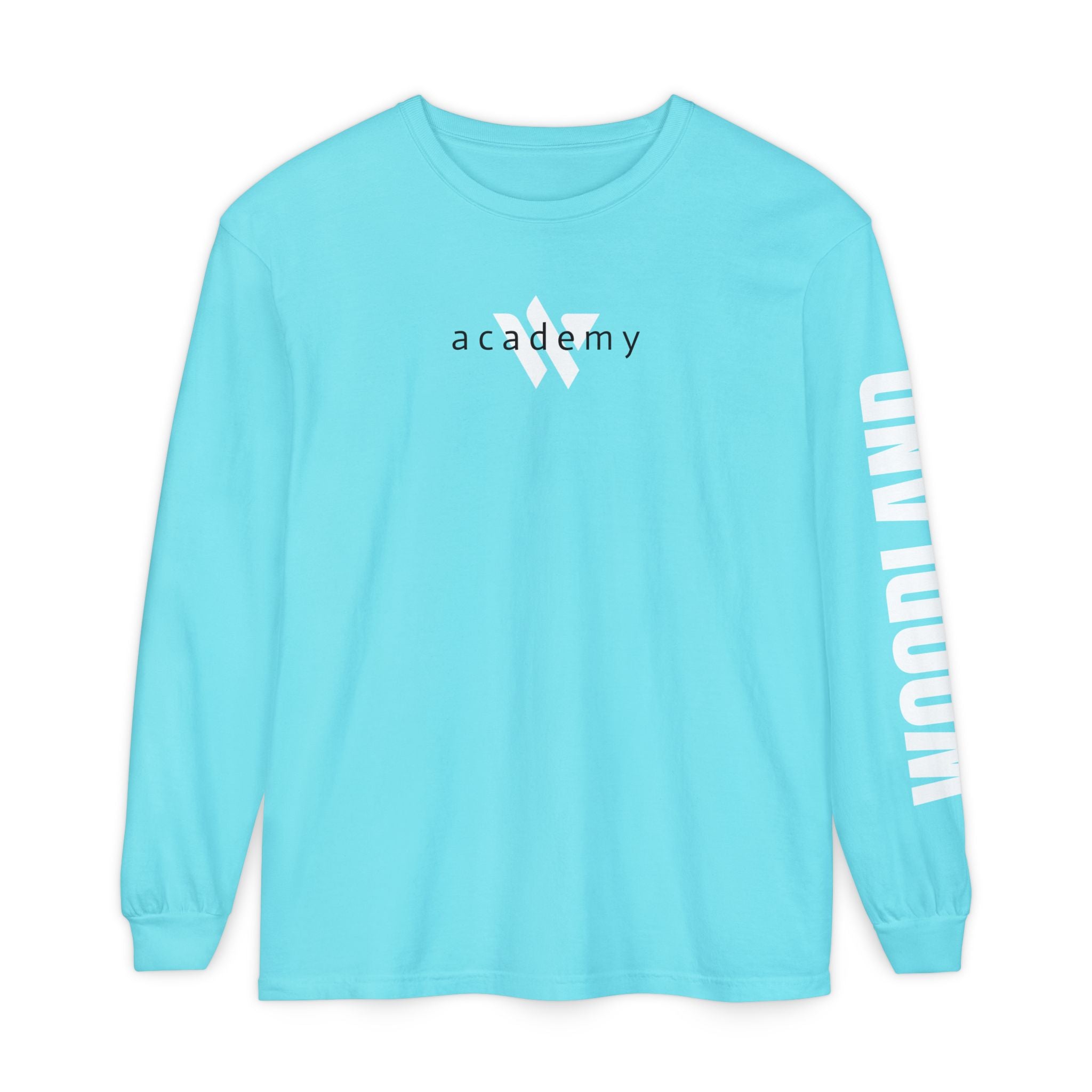 12 - Woodland Academy Long Sleeve Multi Color T-Shirt — "Influence Matters" Sleeve & Back Graphic