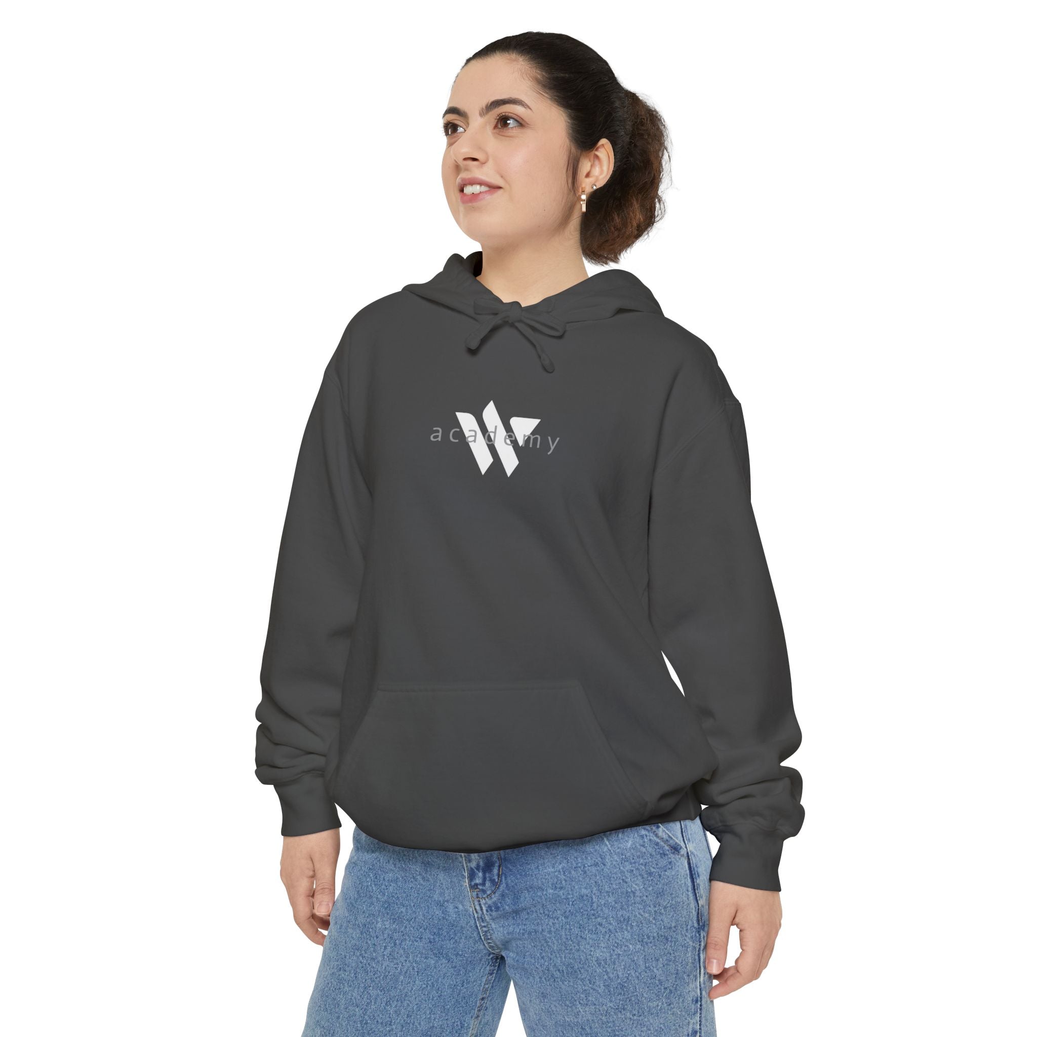 17 - Comfort Colors Embroidered Logo Hoodie — Garment-Dyed Cozy Pullover