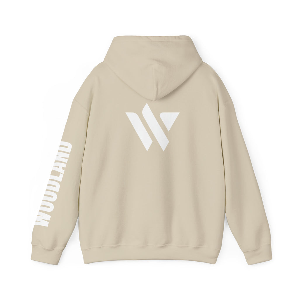 16 - Academy Printed Logo Multi Colors Hoodie — Woodland Sleeve Graphic Hooded Sweatshirt