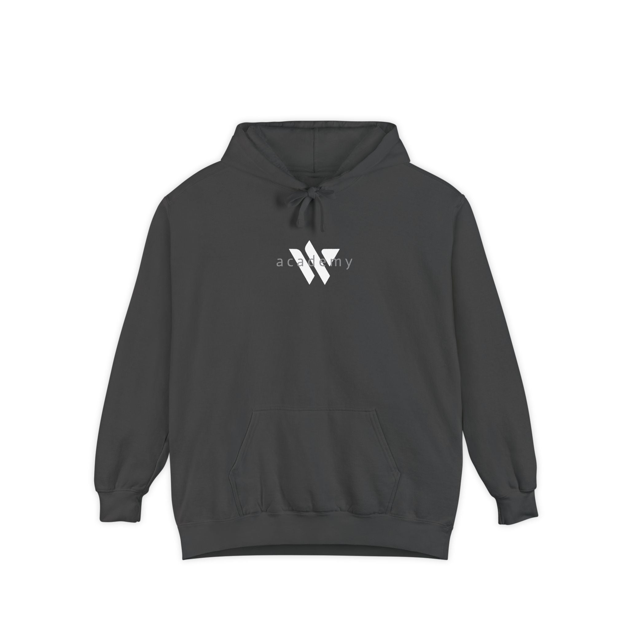 17 - Comfort Colors Embroidered Logo Hoodie — Garment-Dyed Cozy Pullover