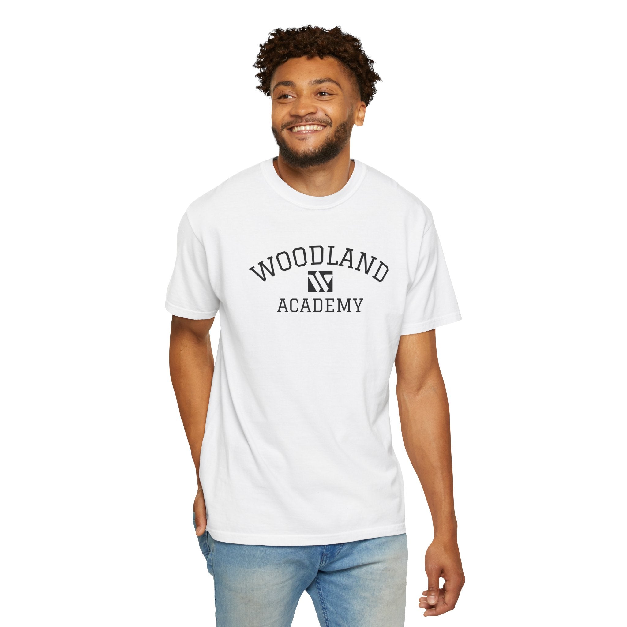 11 - Woodland Academy Wildcat Graphic Multi Color T-Shirt — Minimal Logo Tee for Leaders & Coaches