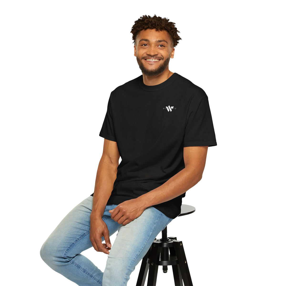 11 - Woodland Academy Black T-Shirt — Minimal Logo Tee for Leaders & Coaches