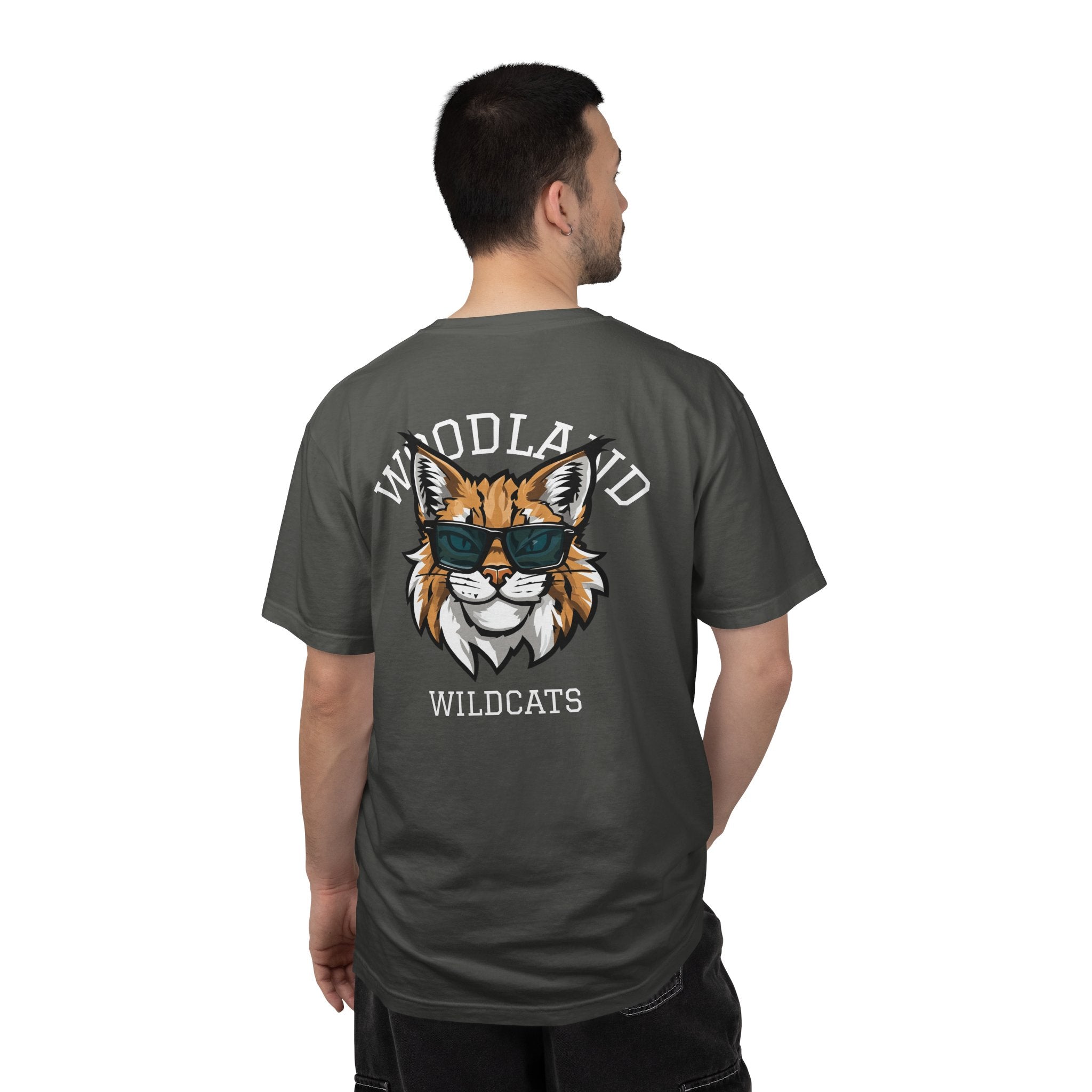 11 - Woodland Academy Wildcat Graphic Multi Color T-Shirt — Minimal Logo Tee for Leaders & Coaches