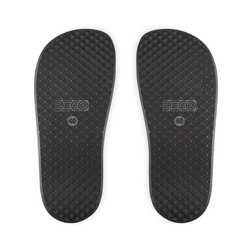 41 - Men’s Removable-Strap Slide Sandals – Lightweight Black Pool & Beach Slides