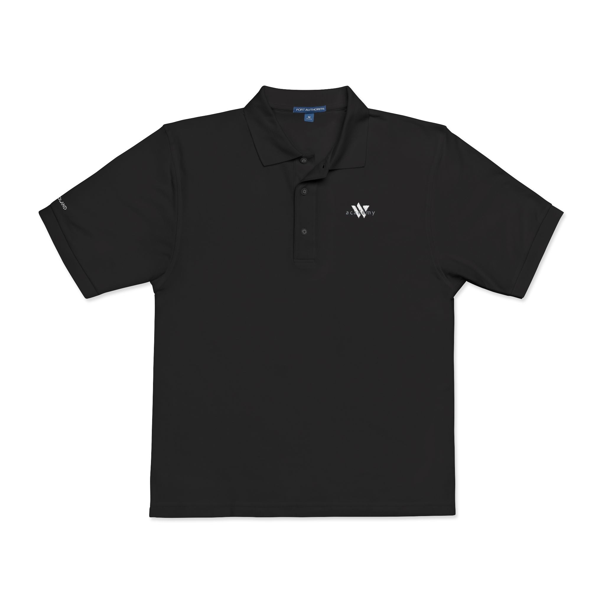 114 - Woodland Academy Embroidered Multi Color Classic Polo Shirt — Small Chest Crest Logo