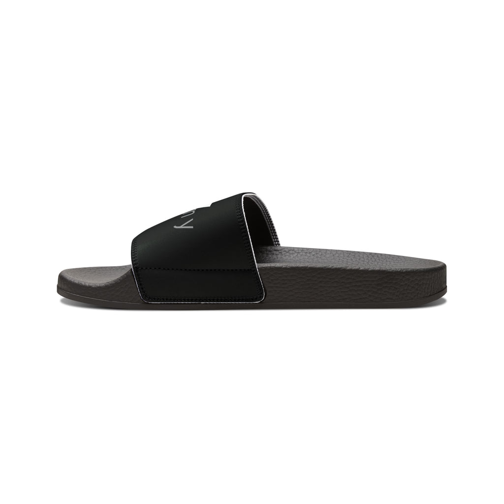 41 - Women’s Removable-Strap Slide Sandals — Customizable Black Comfort Slides