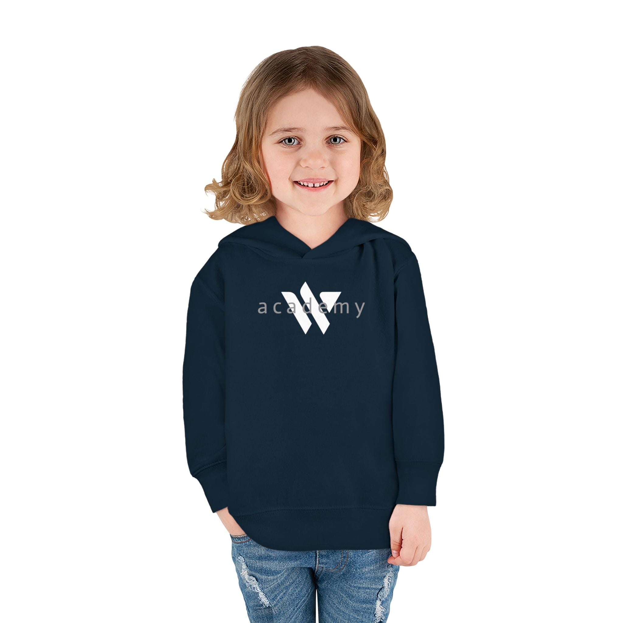 16 - Toddler Hoodie — Minimal 'Academy' Logo Kids Pullover