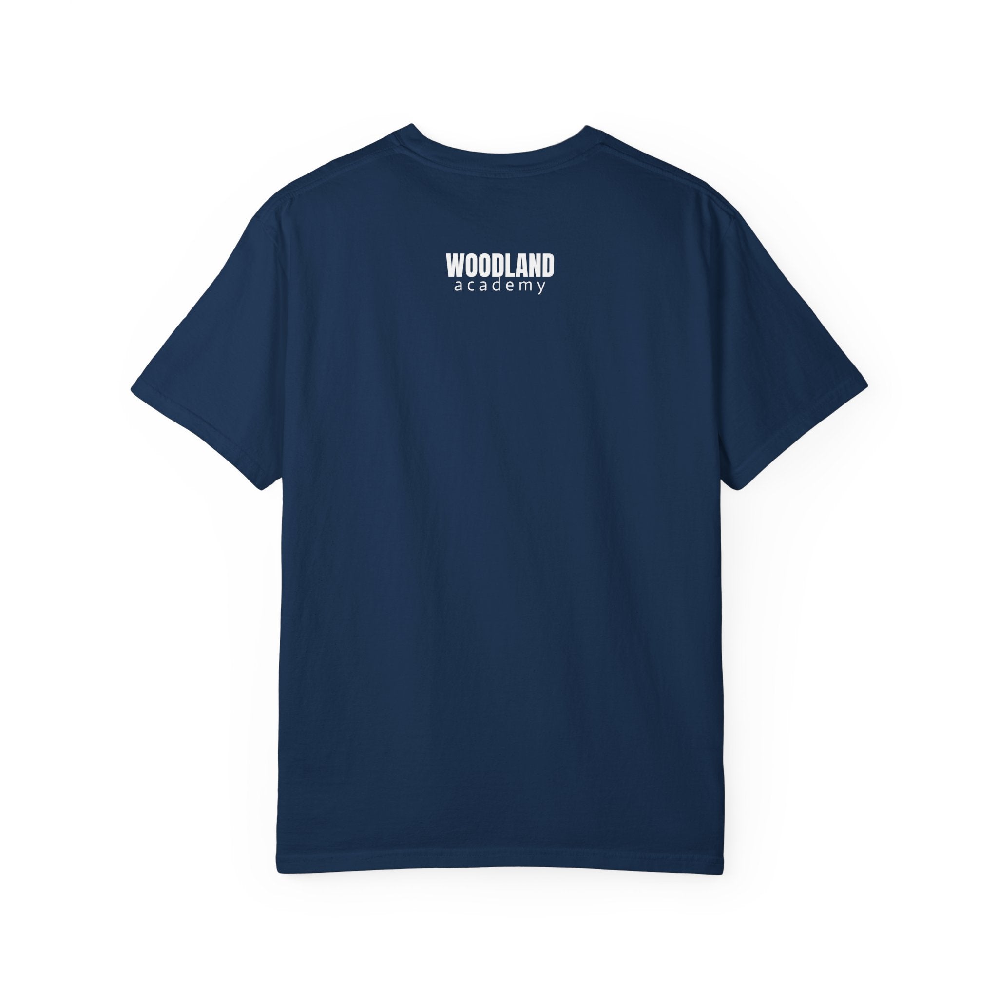 11 - Woodland Academy Multi Color T-Shirt — Minimal Logo Tee for Leaders & Coaches