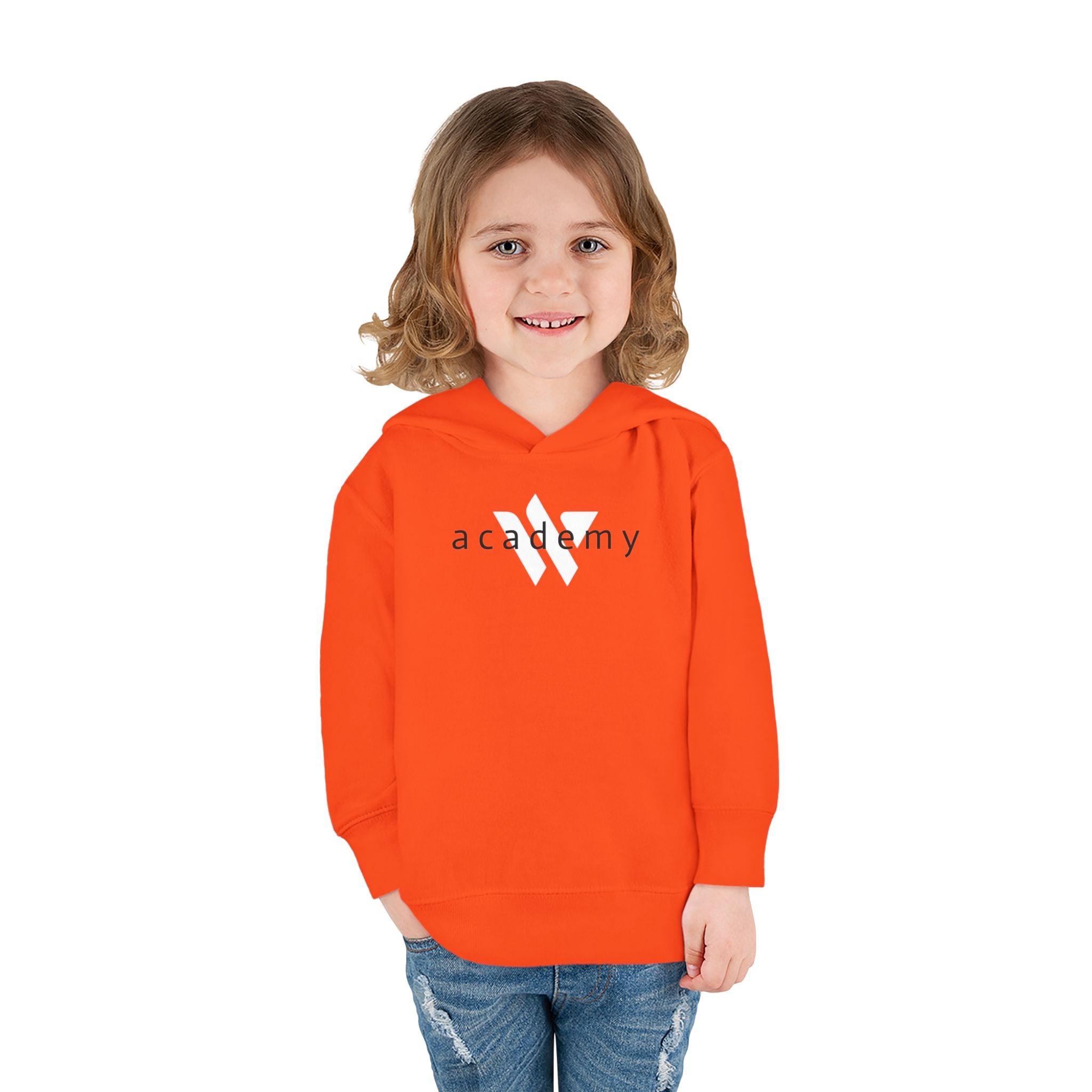 16 - Toddler Hoodie — Minimal 'Academy' Logo Kids Pullover