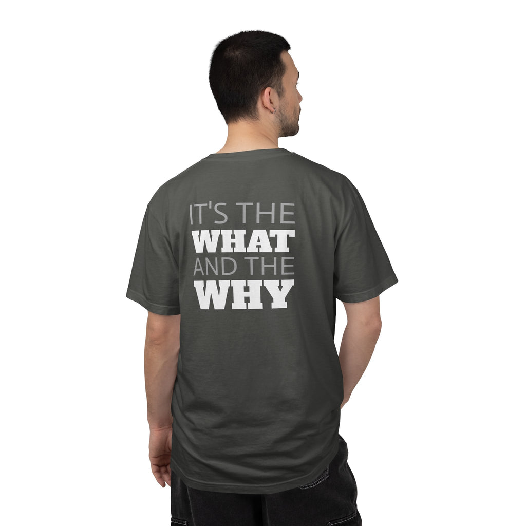 91 - Outcome Leadership- It’s the What and the Why - Multi Color T-Shirt — Minimal Logo Tee for Leaders & Coaches