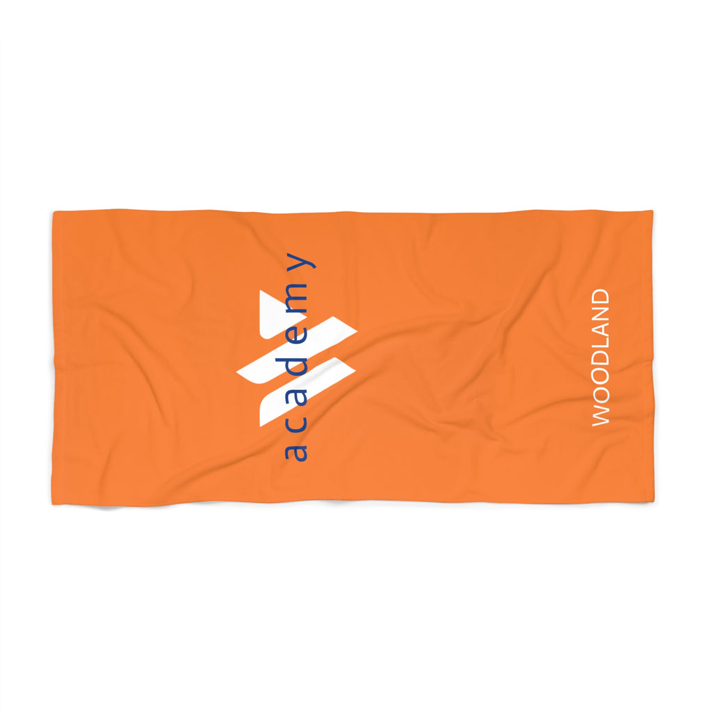 61 - Woodland Academy Orange Beach Towel – Branded Logo Summer Towel
