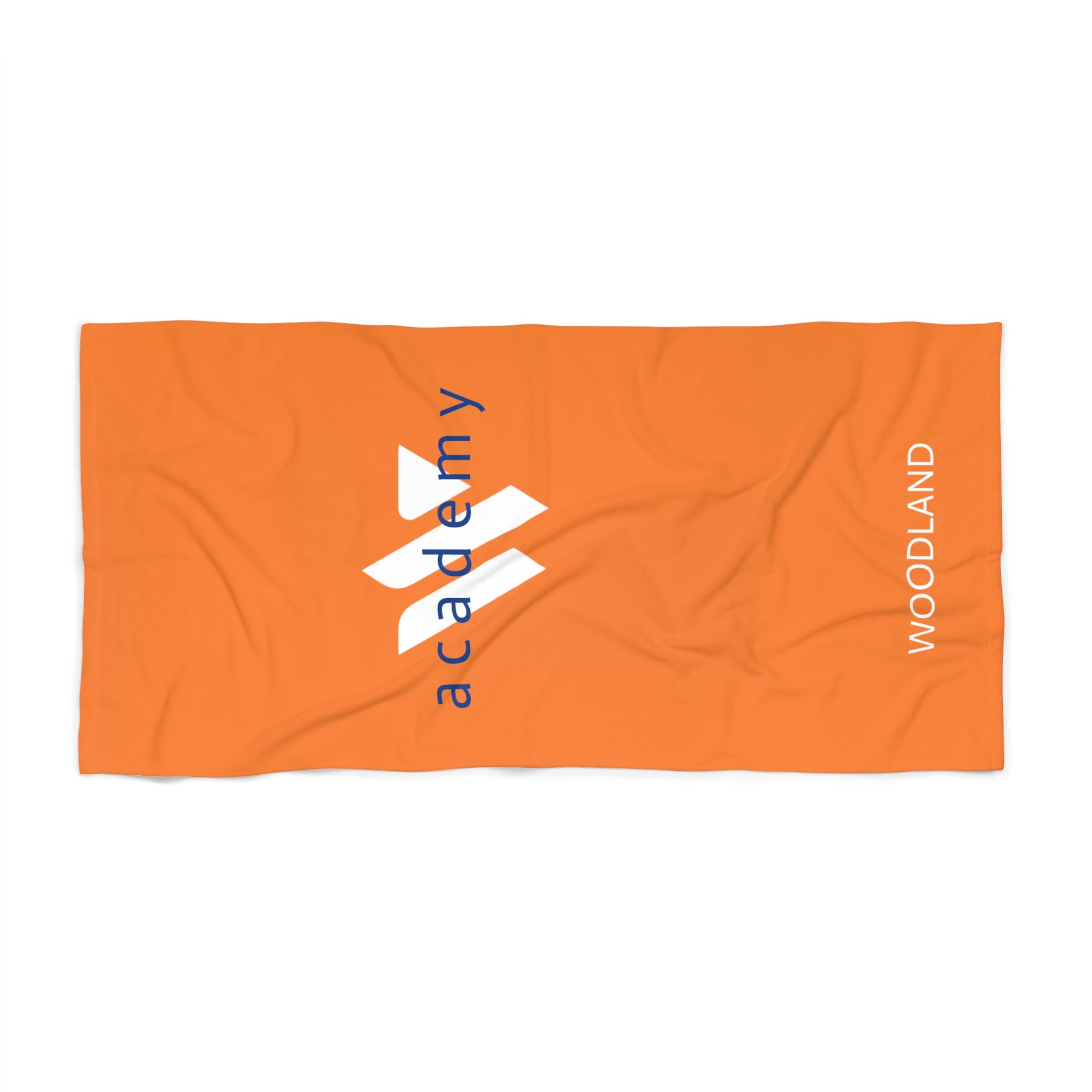 61 - Woodland Academy Orange Beach Towel – Branded Logo Summer Towel