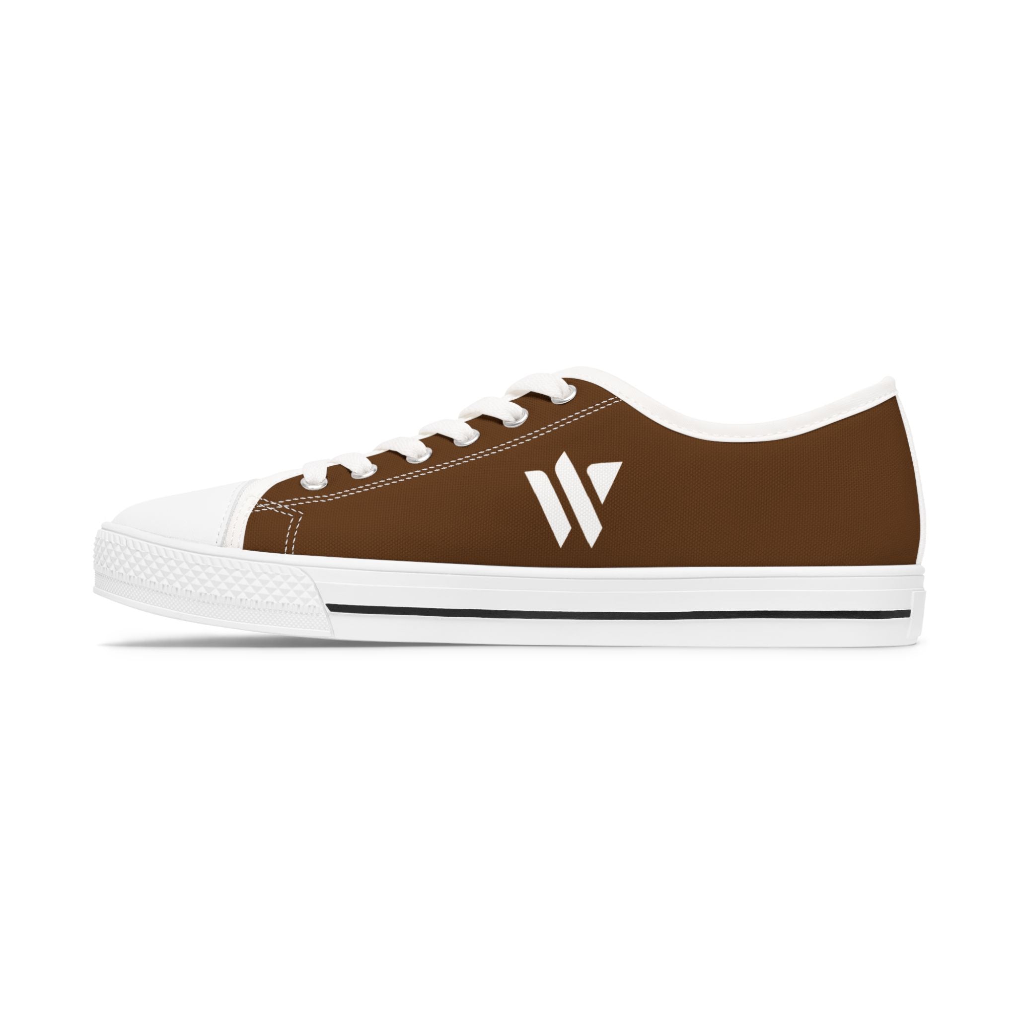 4 - Women's Low Top Sneakers — Minimal White Canvas Shoes with 'academy' Script Accent