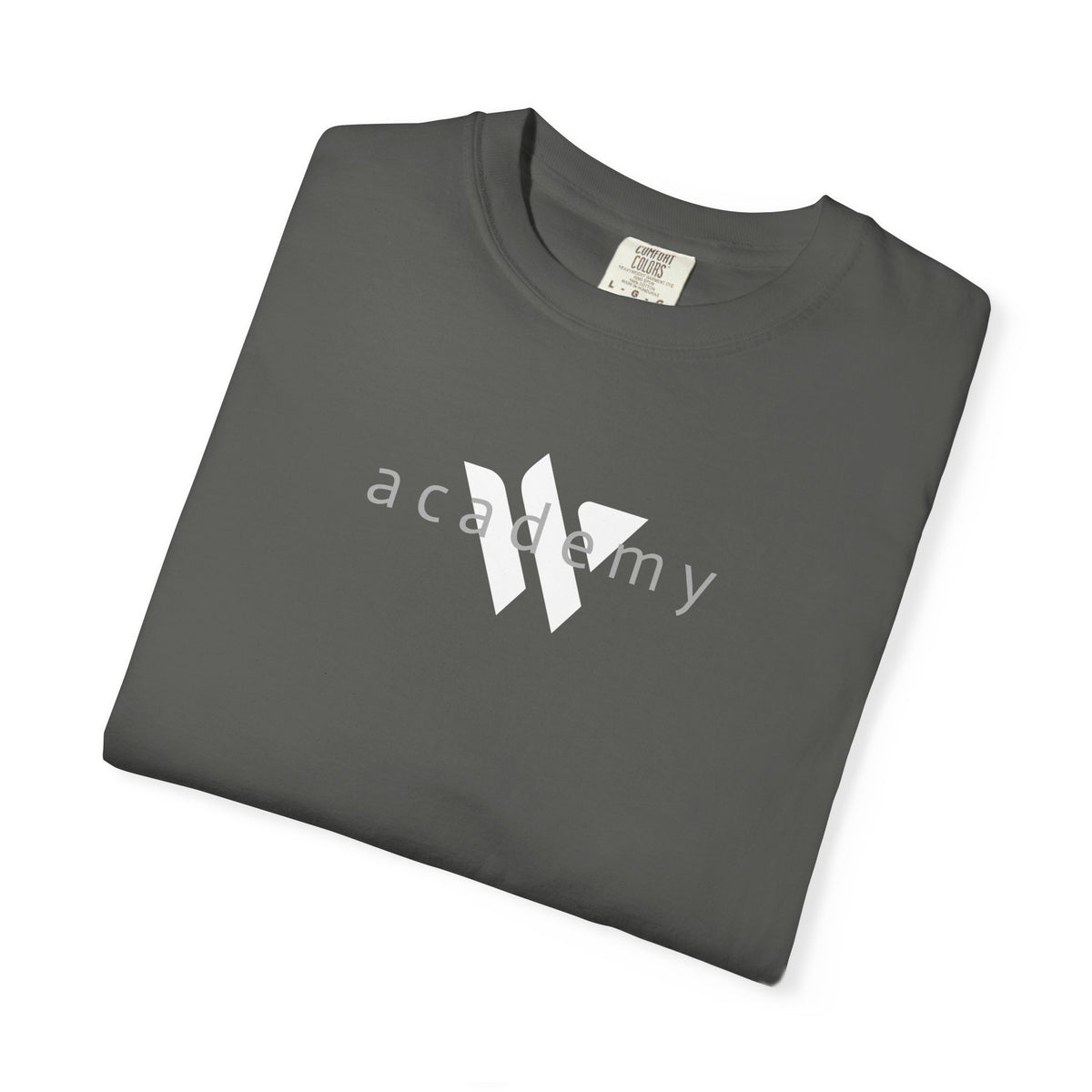 11 - Woodland Academy Dark Grey T-Shirt — Minimal Logo Tee for Leaders & Coaches