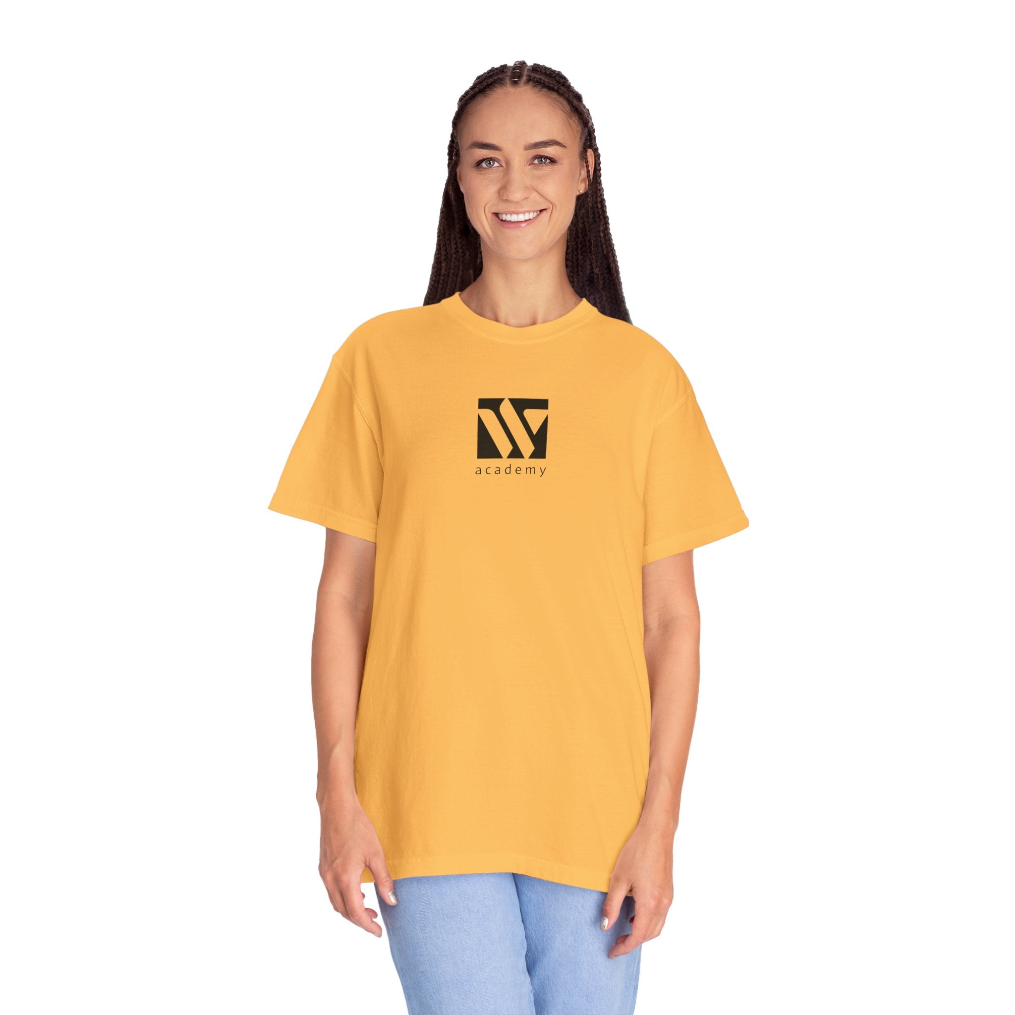 11 - Woodland Academy Graphic Multi Color T-Shirt — Minimal Logo Tee for Leaders & Coaches