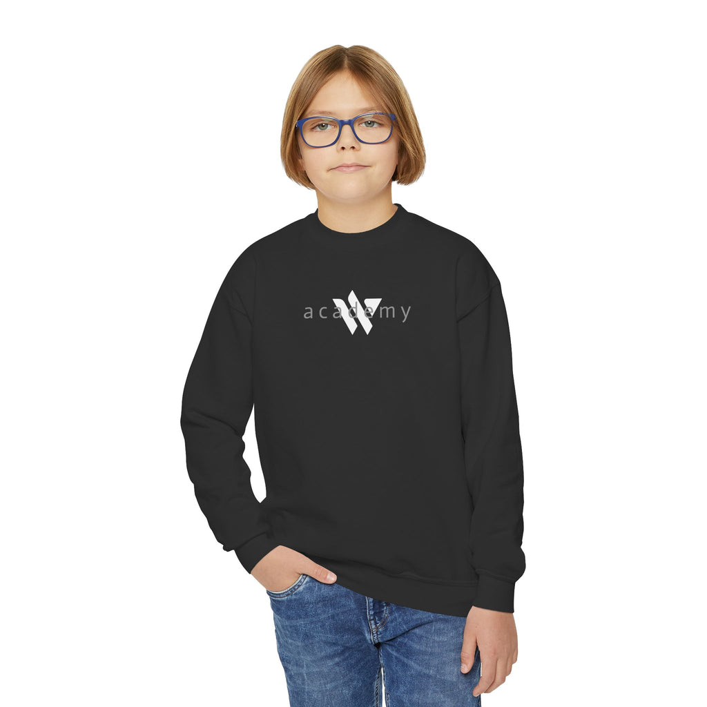 15 - Youth Multi Colors Crewneck Sweatshirt - Woodland Academy Logo Pullover