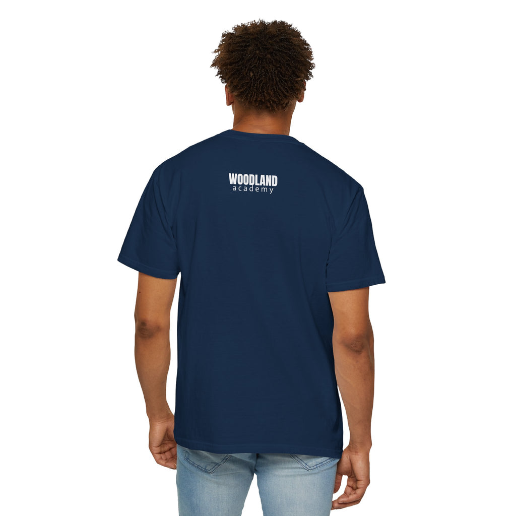11 - Woodland Academy Multi Color T-Shirt — Minimal Logo Tee for Leaders & Coaches