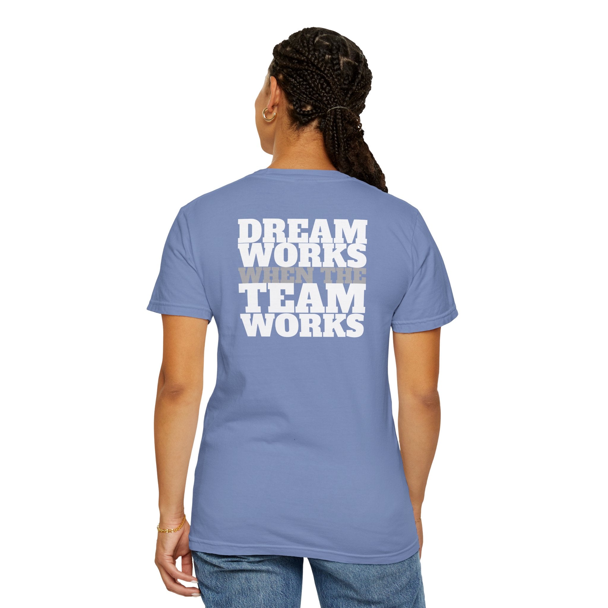 91 - Outcome Leadership- Dream Works Multi Color T-Shirt — Minimal Logo Tee for Leaders & Coaches