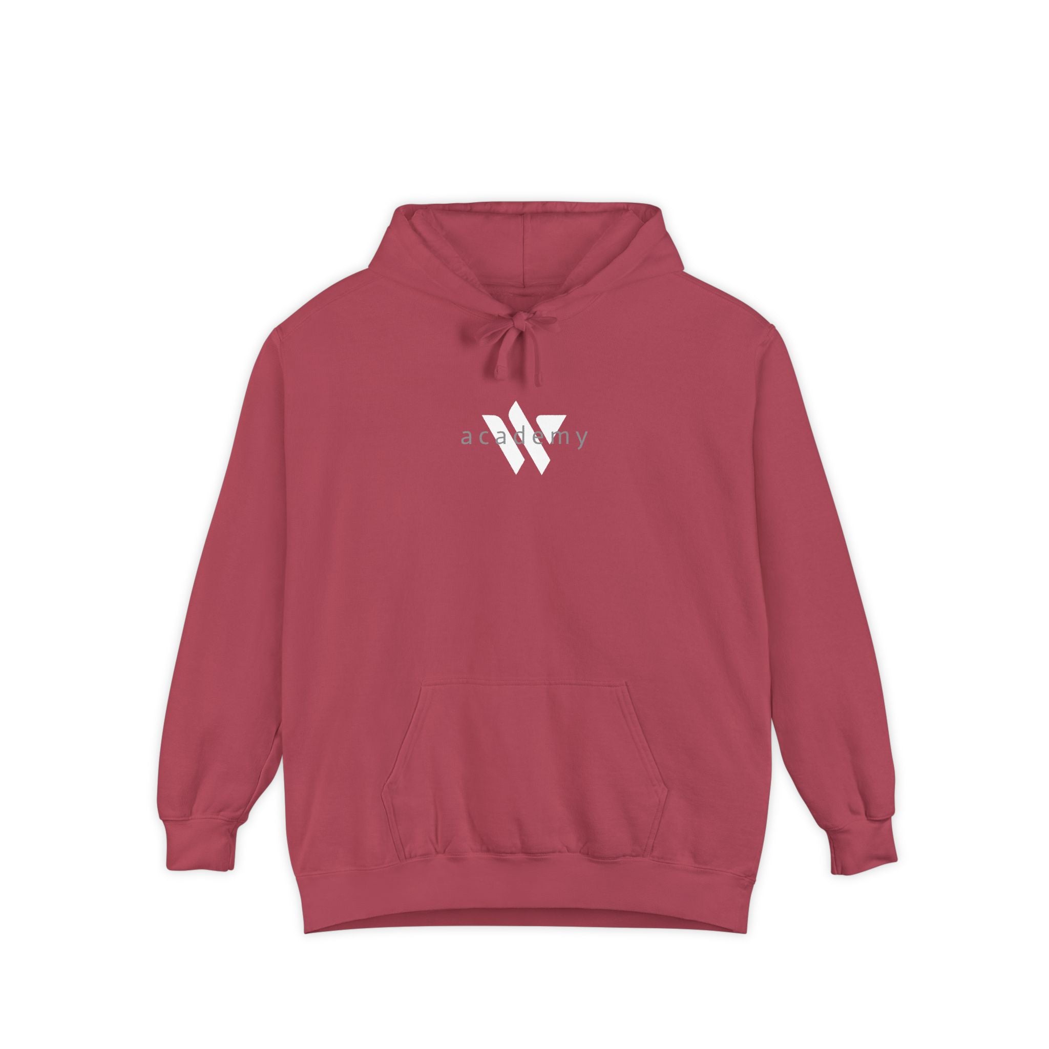 17 - Comfort Colors Embroidered Logo Hoodie — Garment-Dyed Cozy Pullover