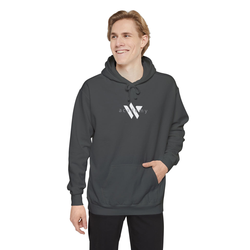17 - Comfort Colors Embroidered Logo Hoodie — Garment-Dyed Cozy Pullover