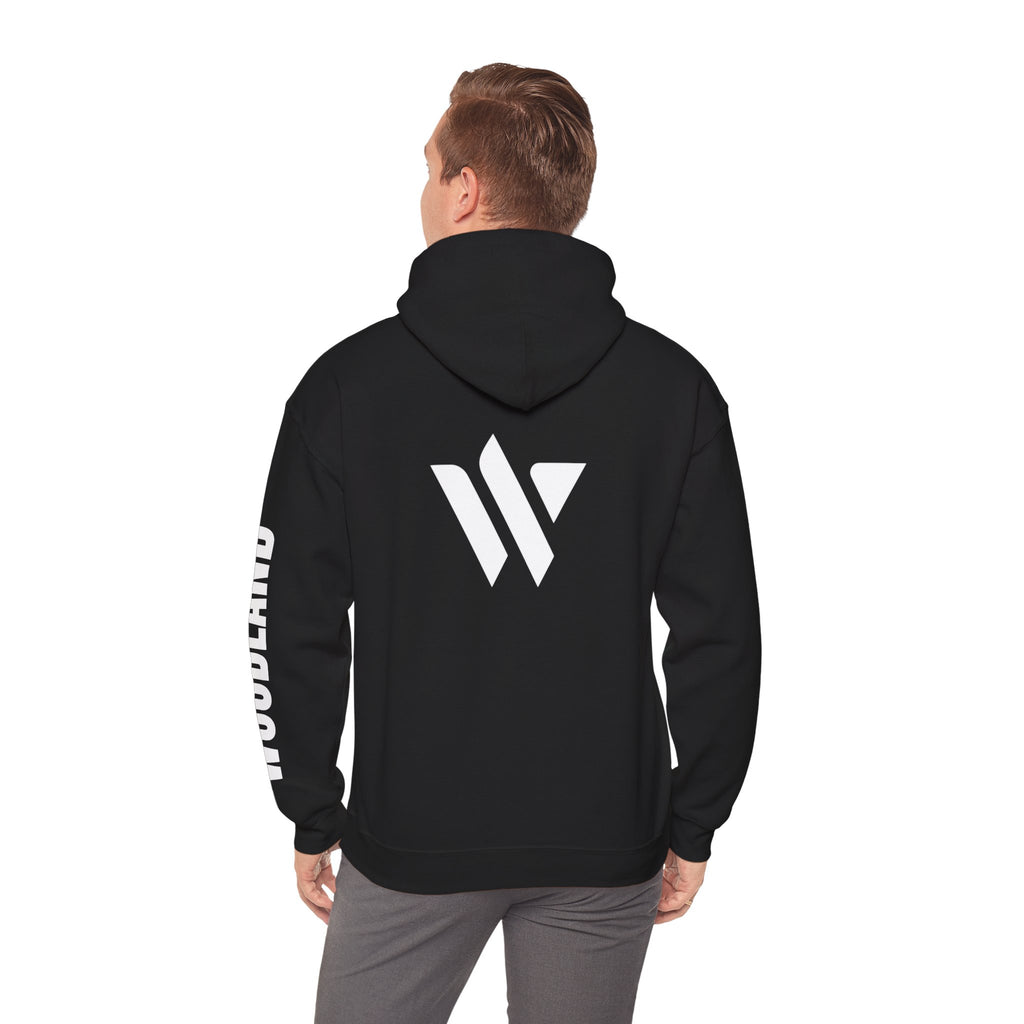 16 - Academy Printed Logo Multi Colors Hoodie — Woodland Sleeve Graphic Hooded Sweatshirt
