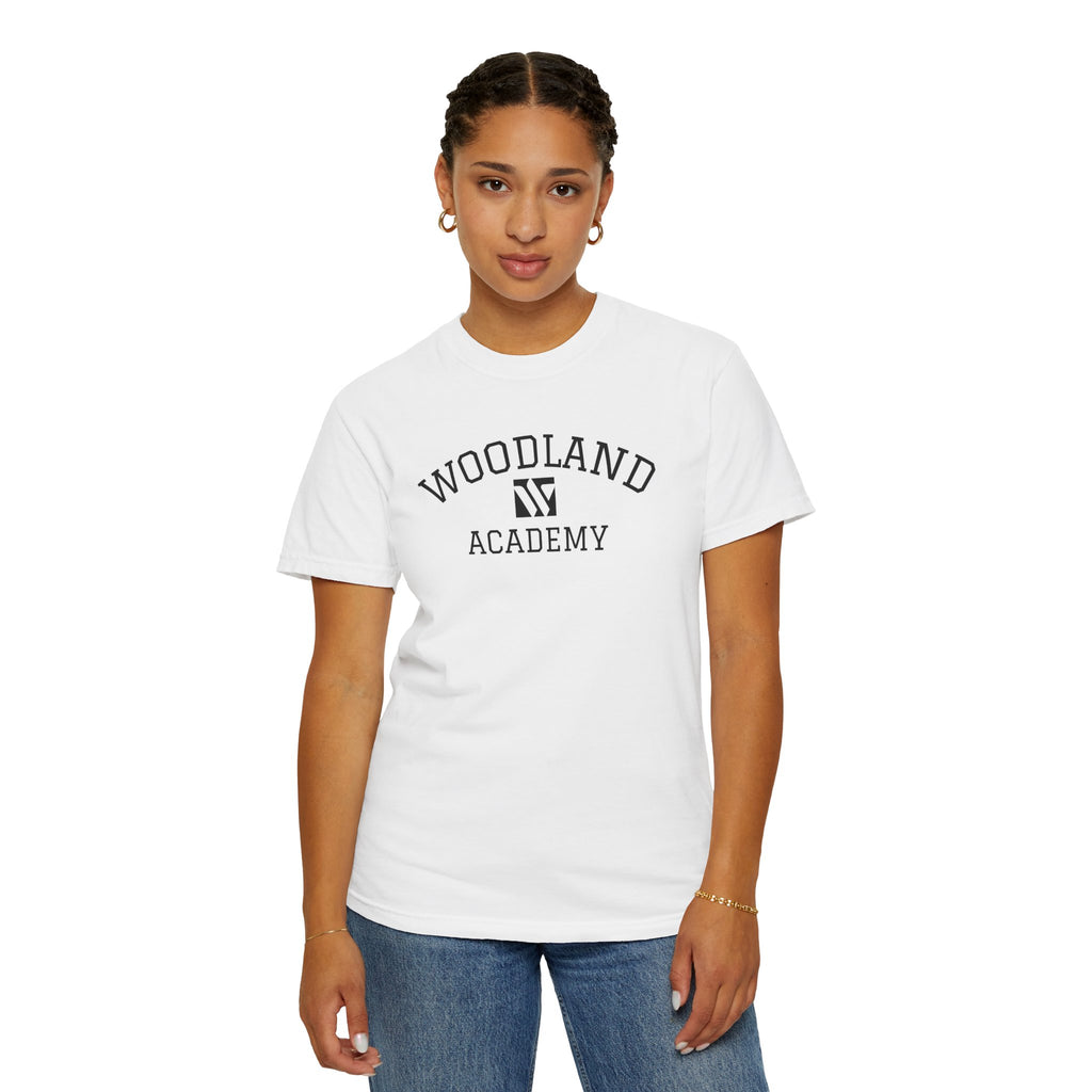 11 - Woodland Academy Wildcat Graphic Multi Color T-Shirt — Minimal Logo Tee for Leaders & Coaches