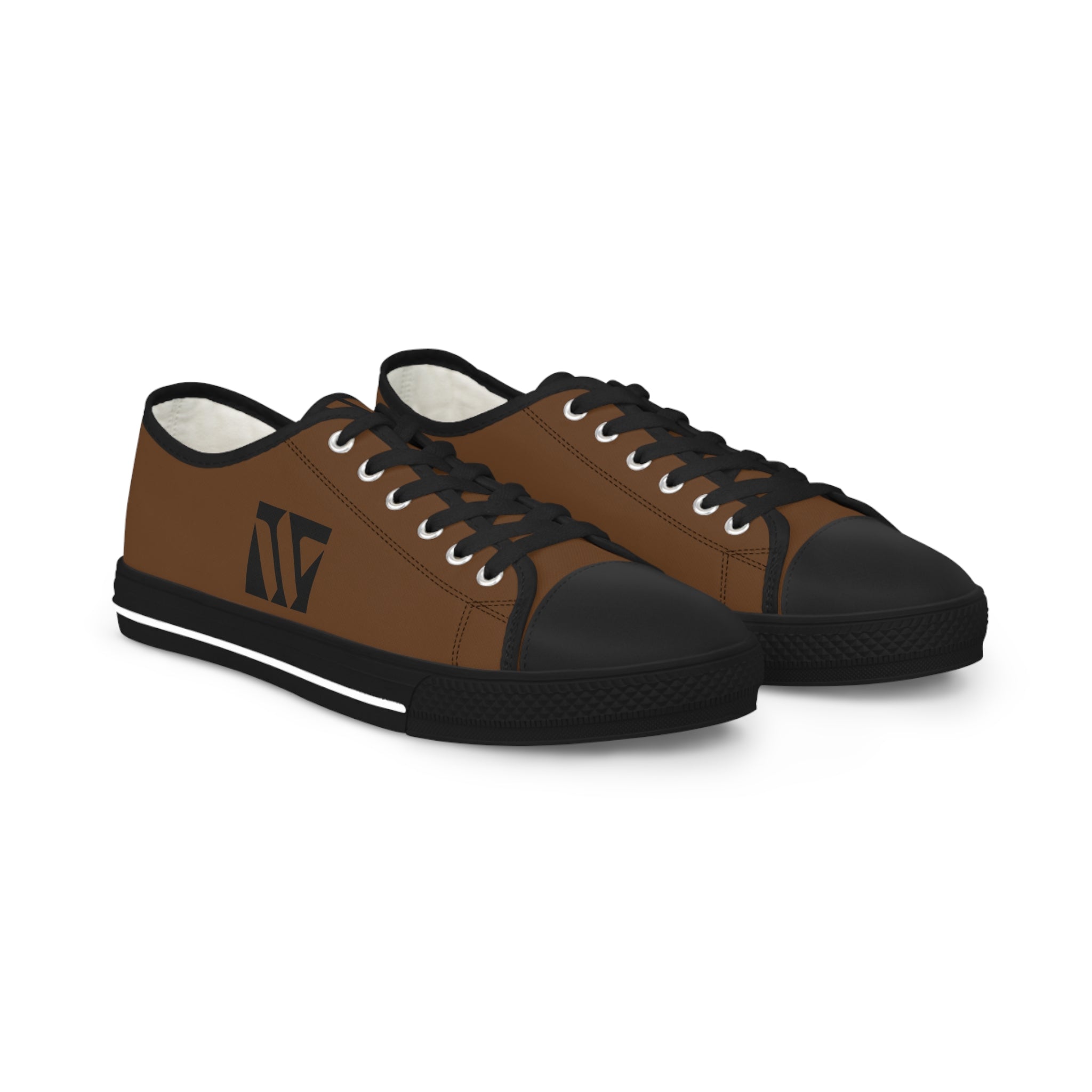 4 - Woodland Academy Men's Low Top Sneakers — Casual Brown Canvas Low-Top Shoes