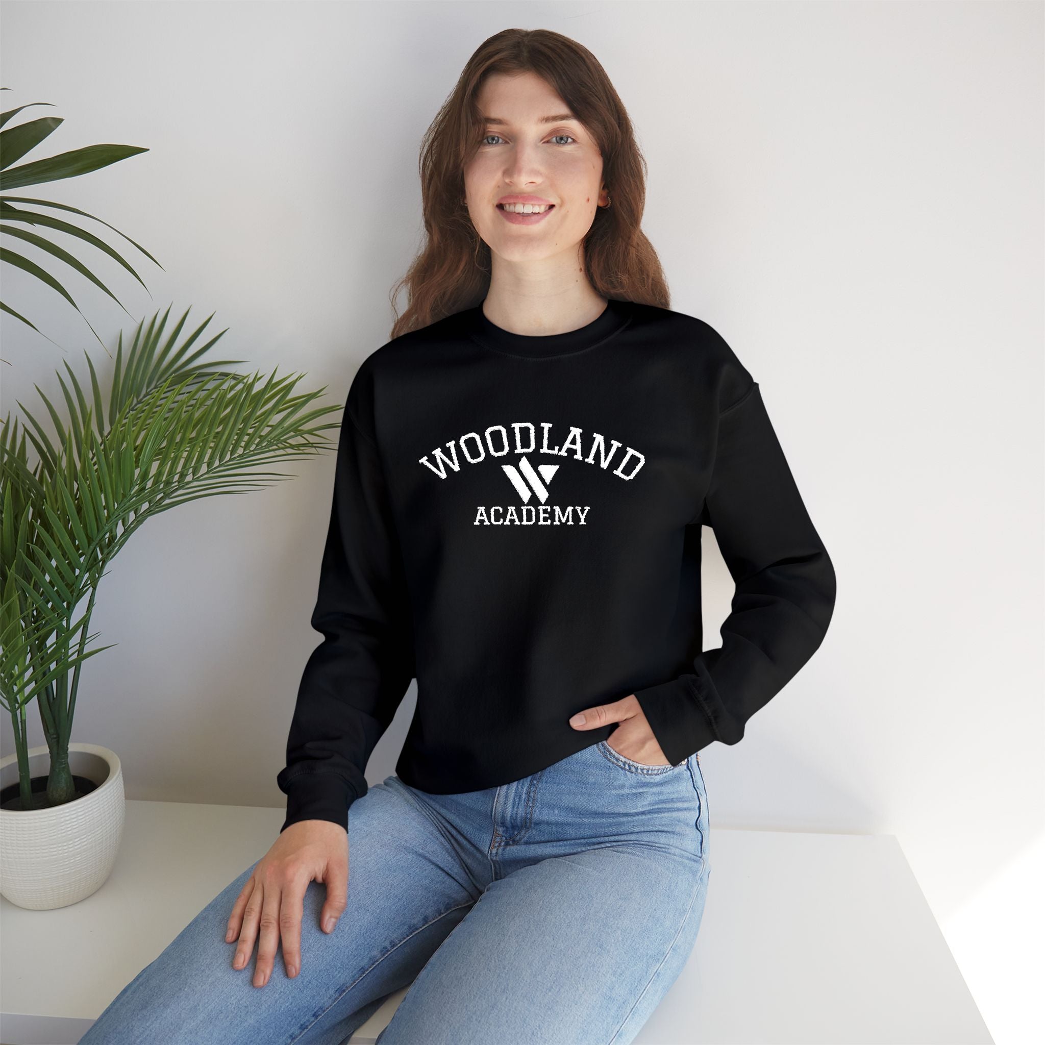 15 - Woodland Academy Embroidered Multi Color Crewneck Sweatshirt – Minimal Motivational Pullover