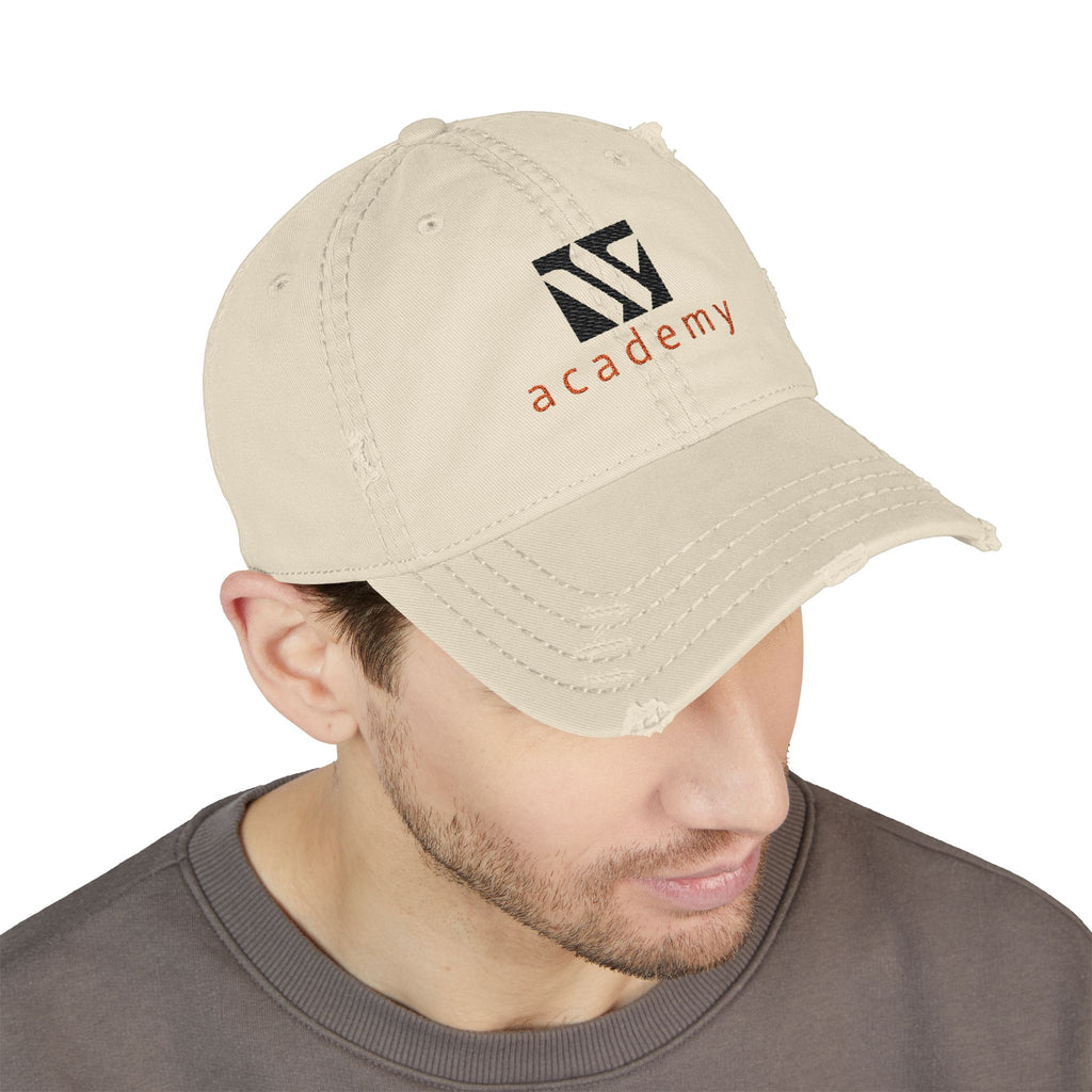 3 - Woodland Academy Embroidered Distressed Multi Color Dad Hat – Minimal White Logo Baseball Cap
