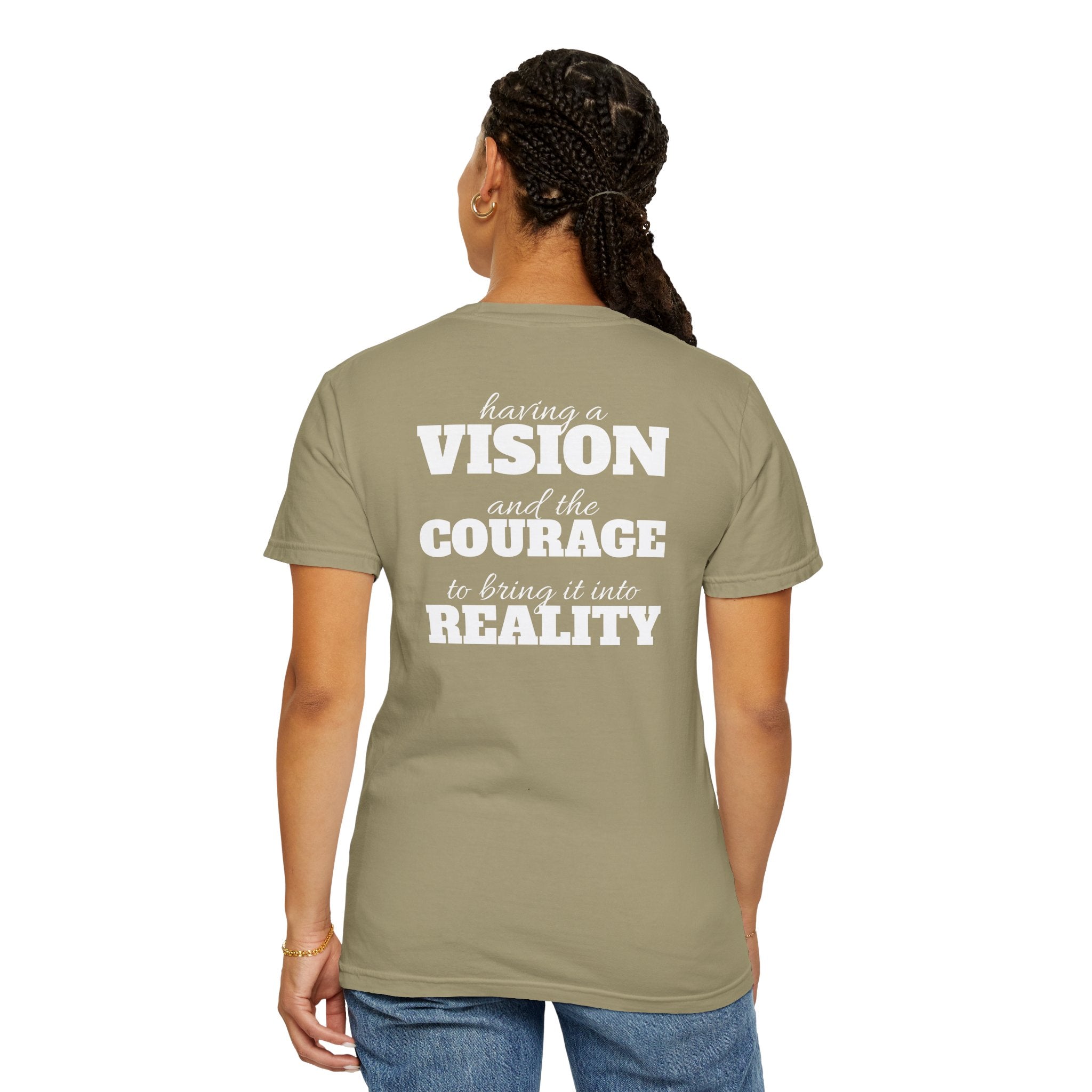 91 - Outcome Leadership- Having a Vision Multi Color T-Shirt — Minimal Logo Tee for Leaders & Coaches