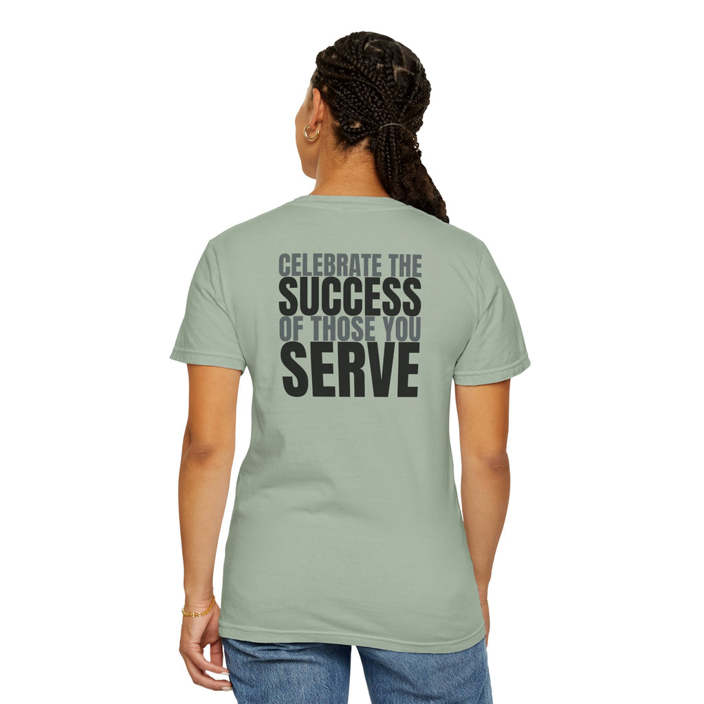 91 - Outcome Leadership- Celebrate Multi Color T-Shirt — Minimal Logo Tee for Leaders & Coaches