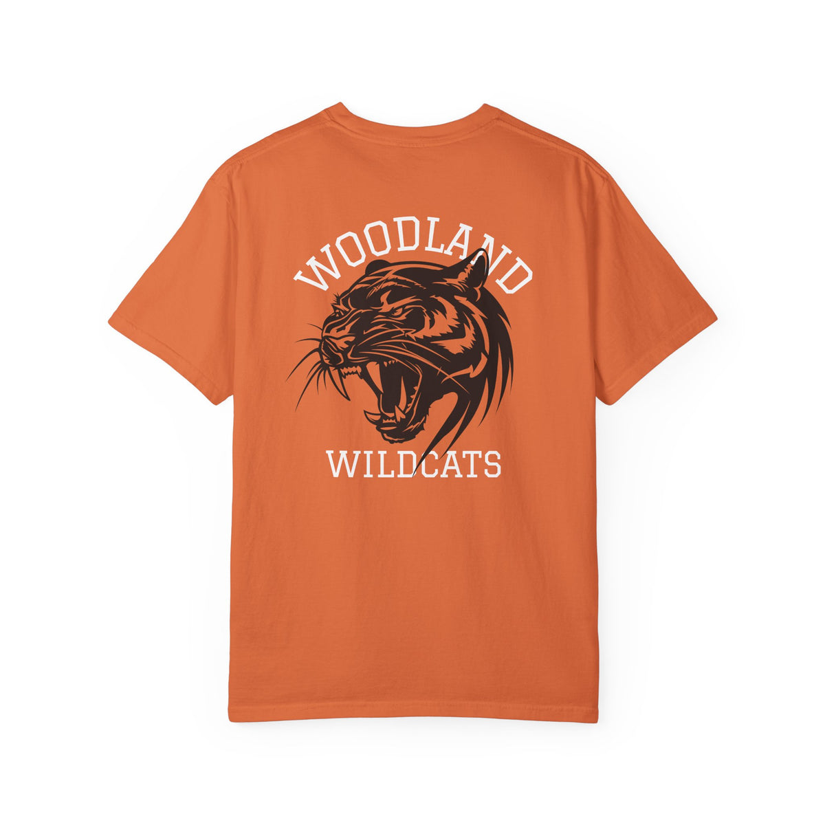 11 - Woodland Academy Burnt Orange Wildcats Multi Color T-Shirt — Minimal Logo Tee for Leaders & Coaches
