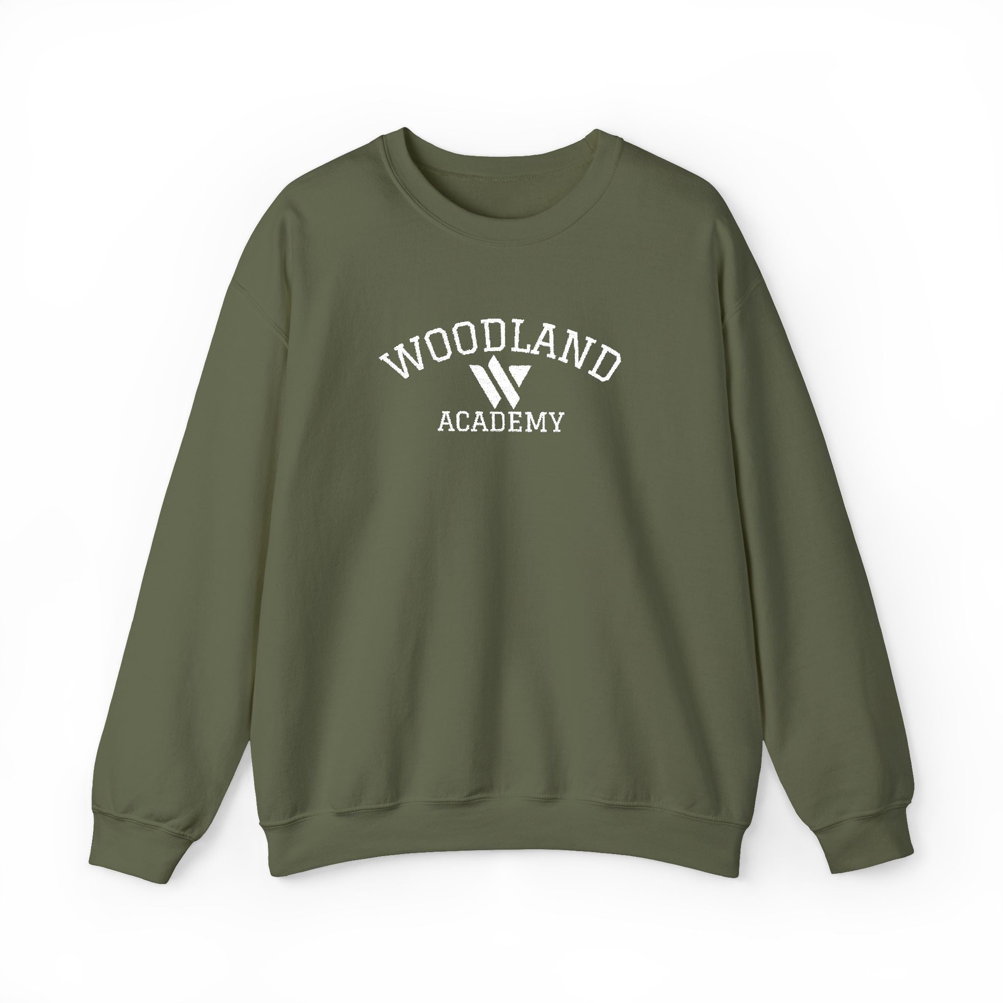 15 - Woodland Academy Embroidered Multi Color Crewneck Sweatshirt – Minimal Motivational Pullover